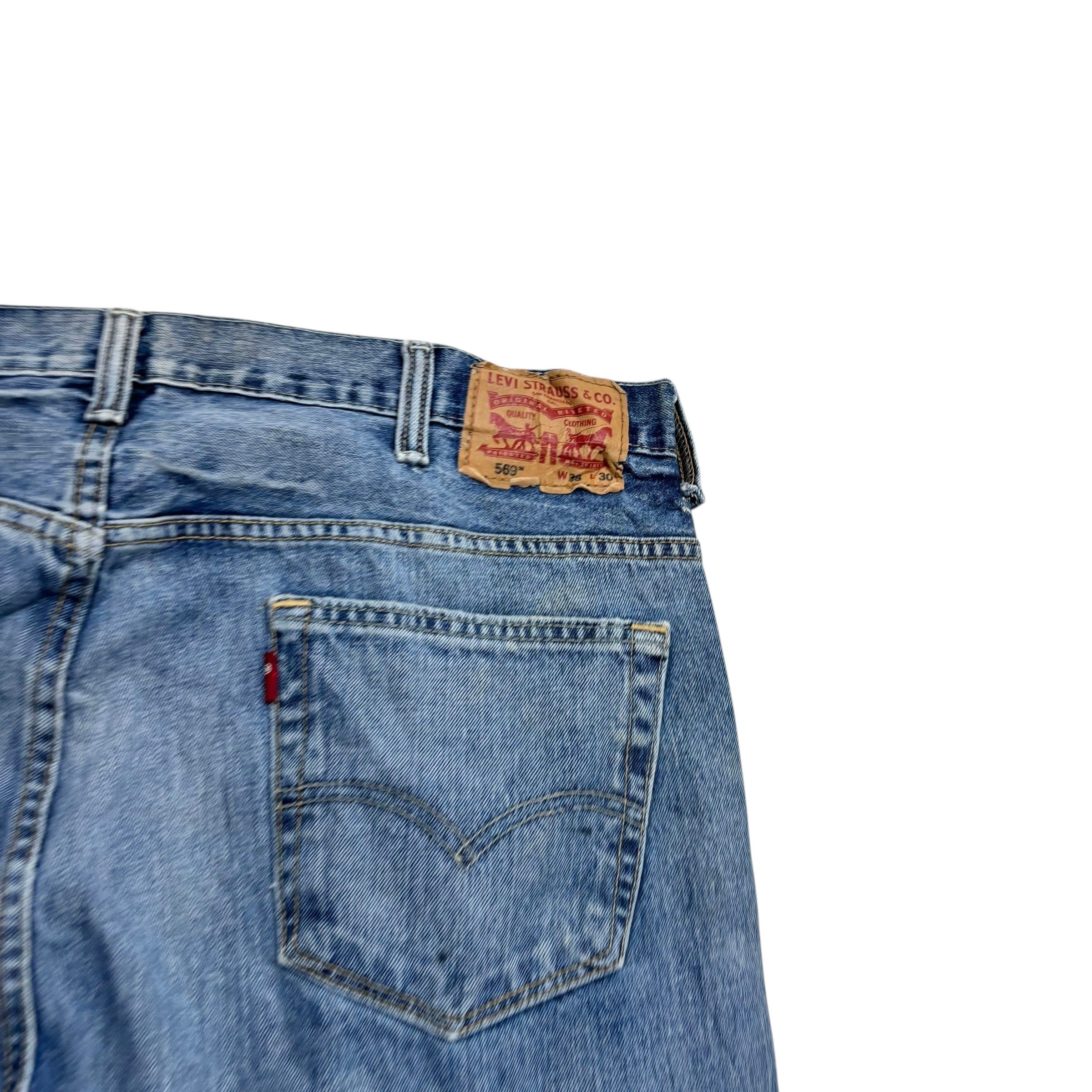 Levis 569 Jeans W38 L30 Mens Mid Blue Baggy Relaxed Straight Fit Denim