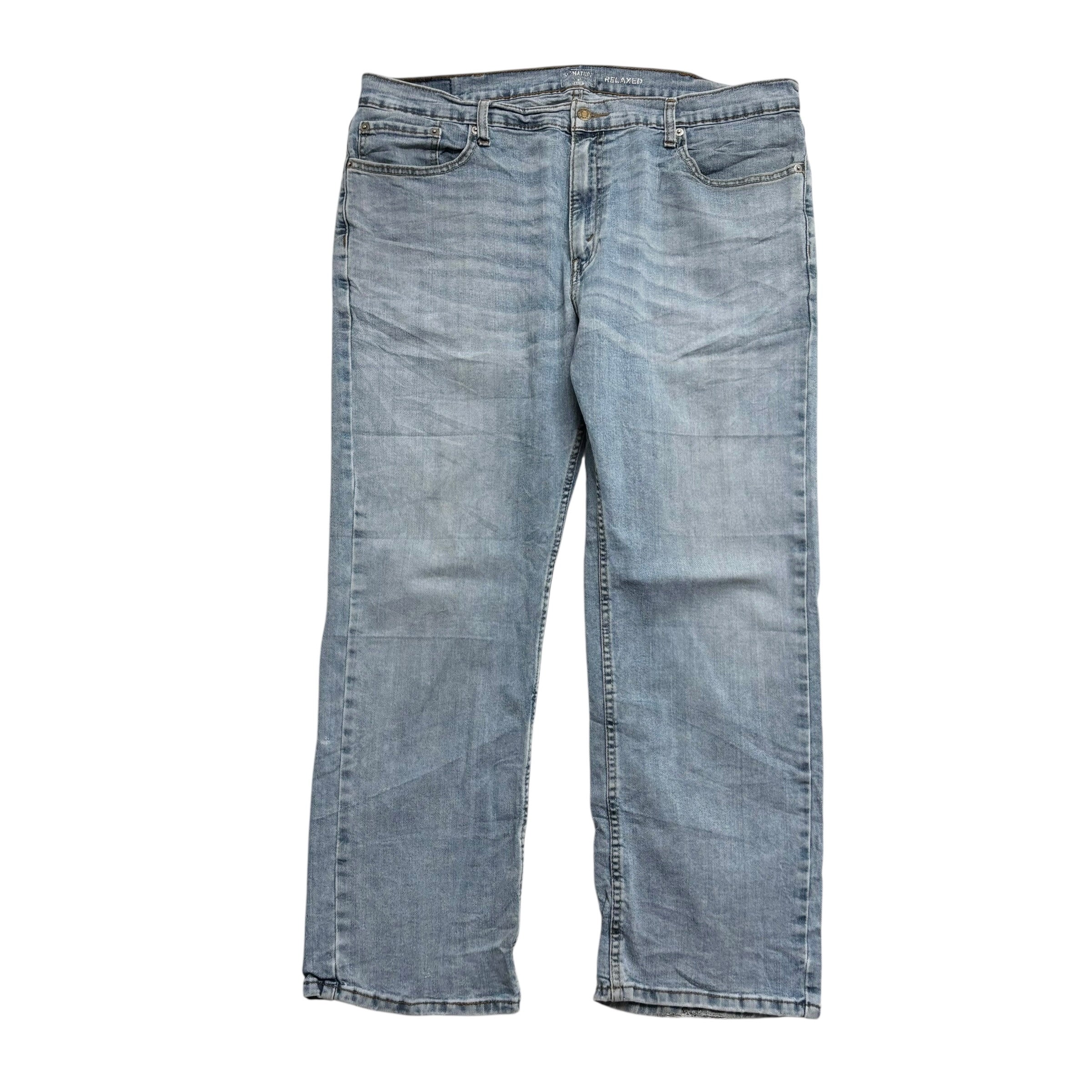 Levis Signature Jeans W38 L30 Mens Light Blue Baggy Relaxed Fit Stretch