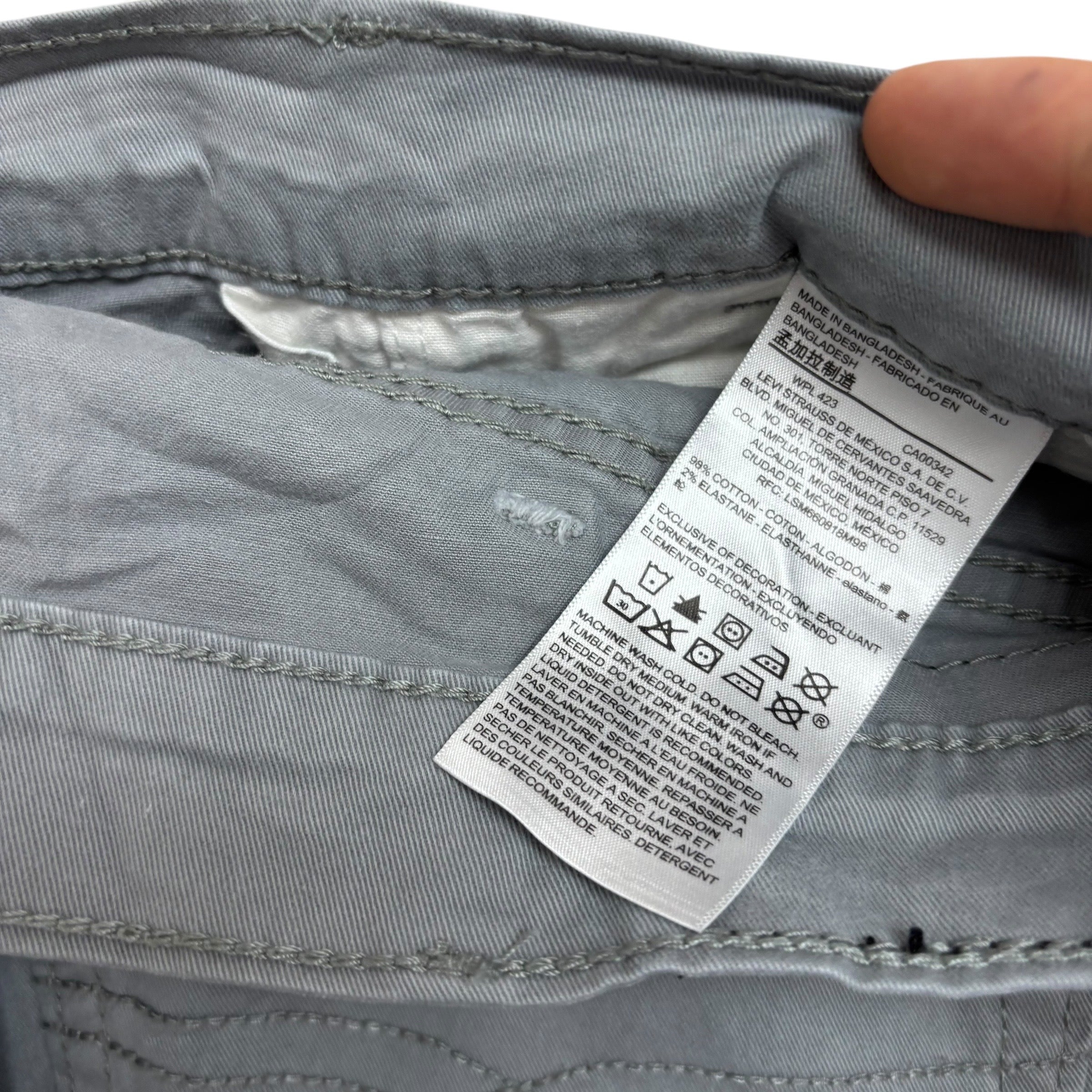 Levis Signature Trousers W38 L32 Mens Grey Athletic Fit Stretch Pants (E)