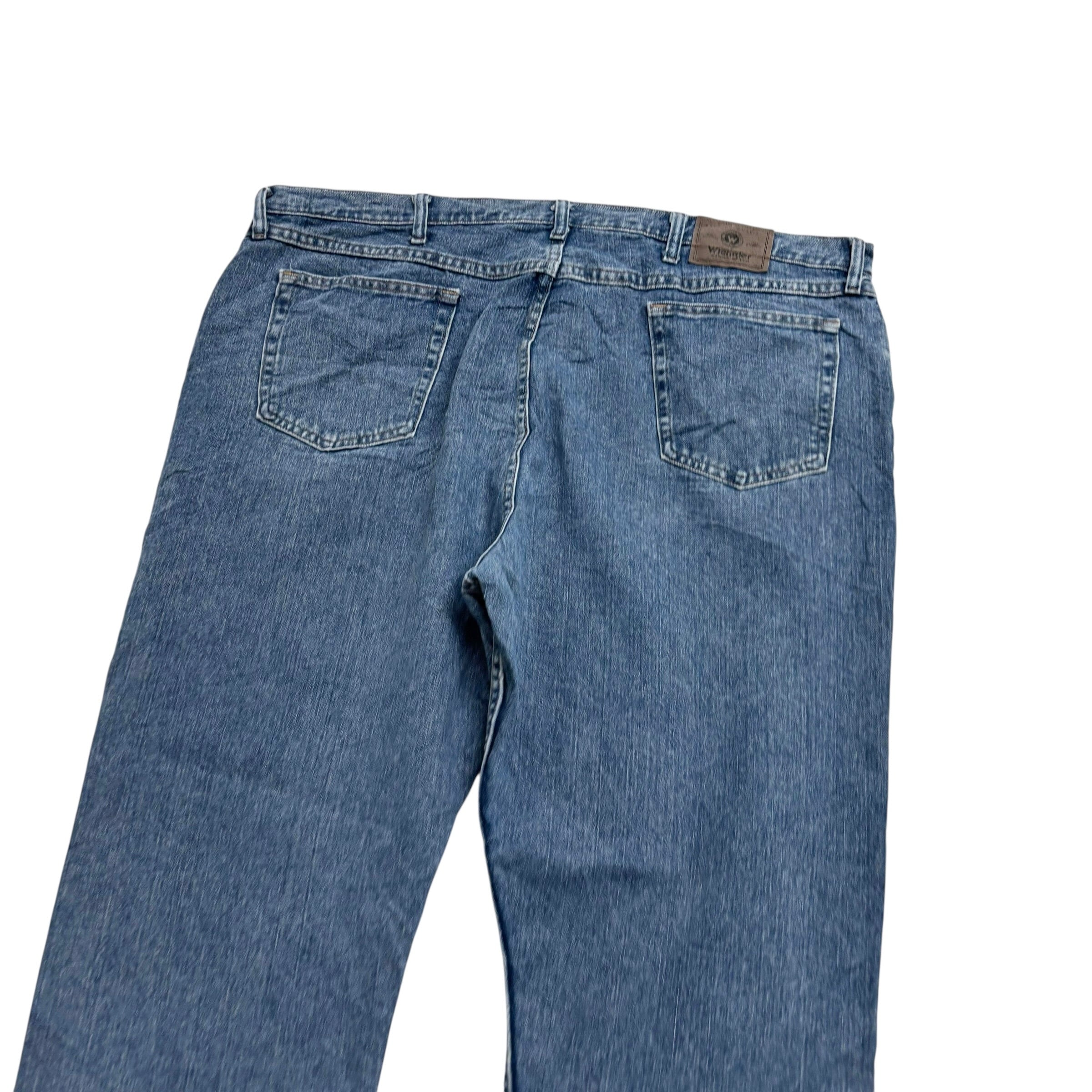 Wrangler Jeans W44 L30 Mens Light Blue Relaxed Straight Fit Vintage Denim (E)