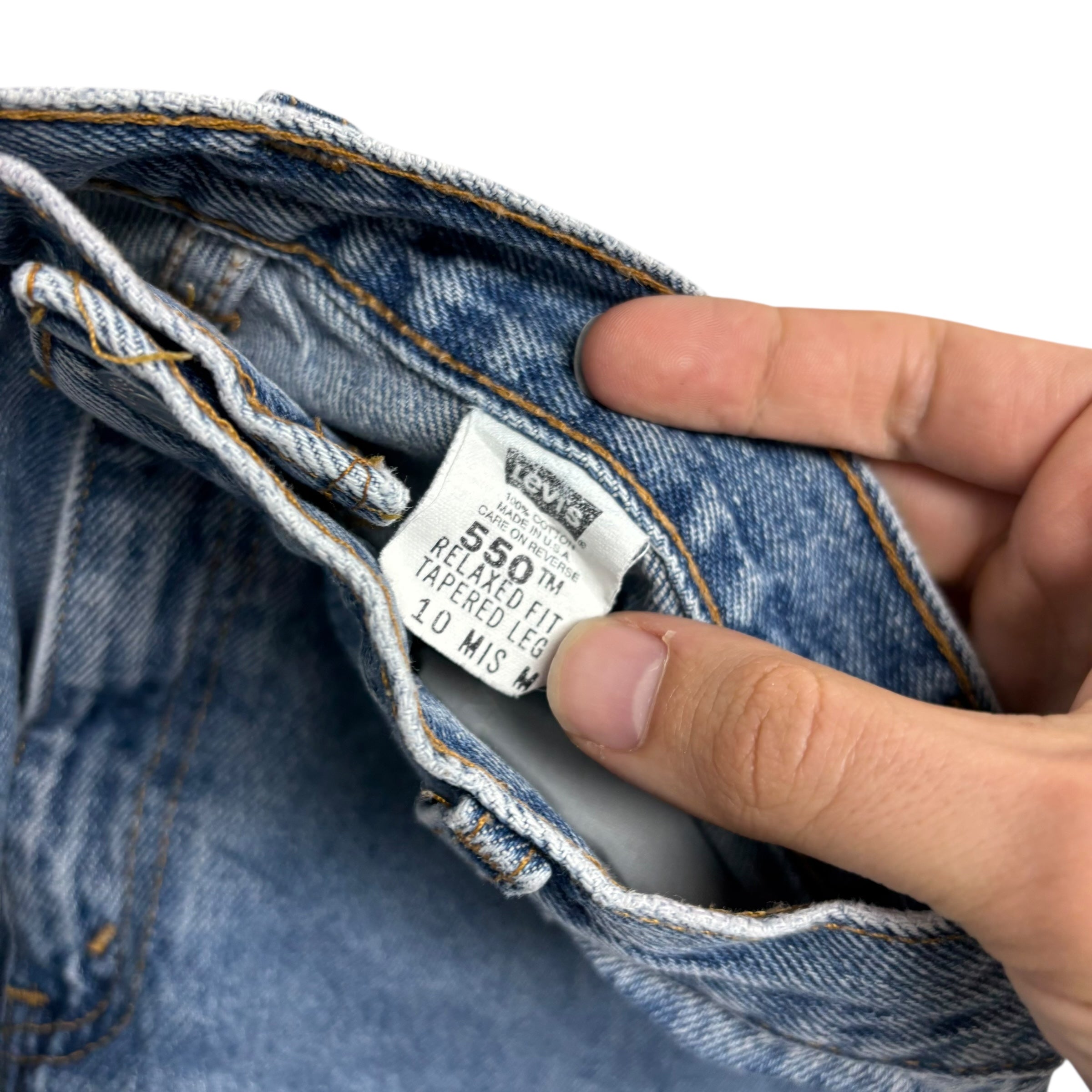 Levis 550 Jeans W28 L31 Womens Light Blue Relaxed Tapered Made In USA Vintage (F)