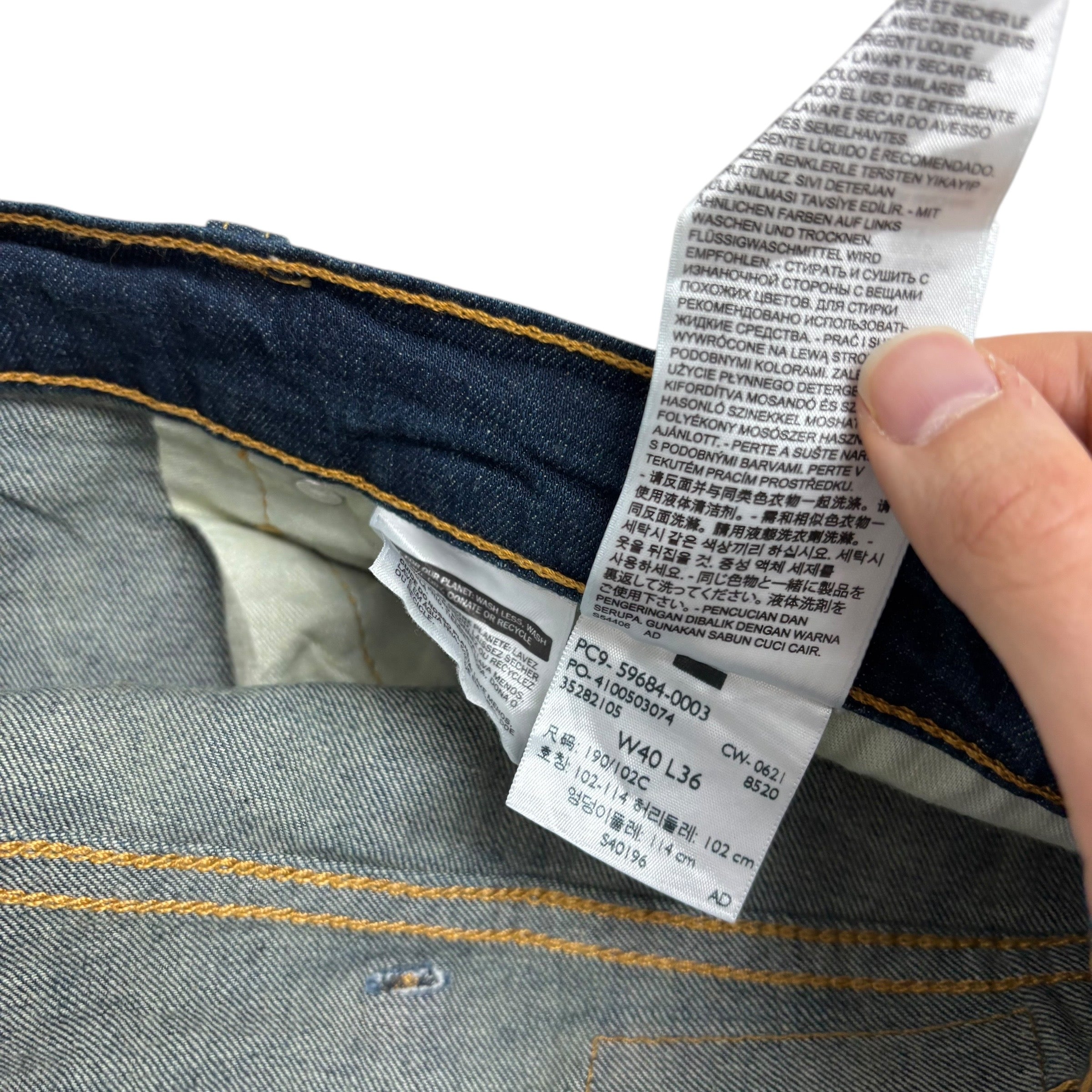 Levis 502 Jeans W40 L36 Mens Dark Blue Regular Tapered Fit Stretch Denim (E)