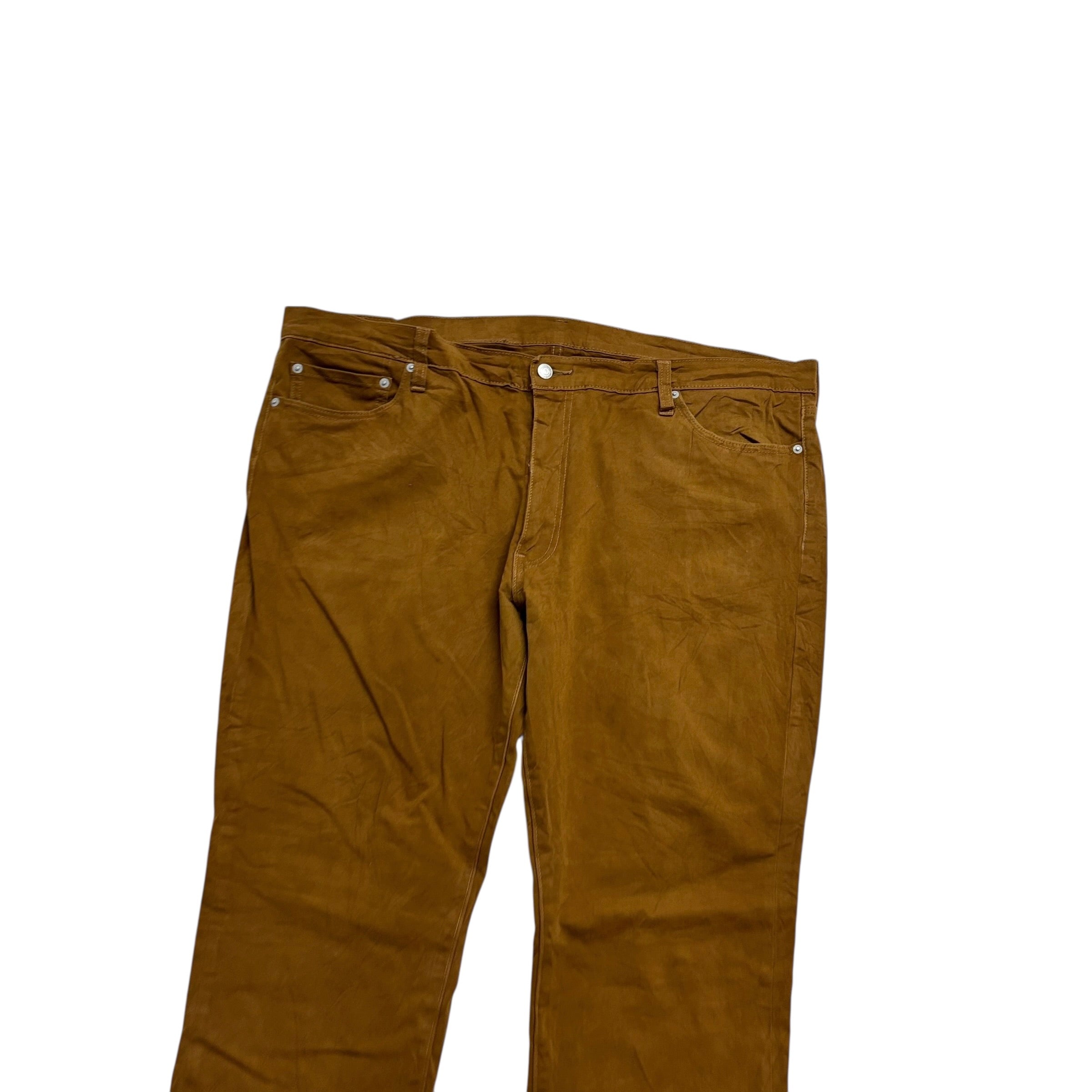 Levis 511 Trousers W44 L32 Mens Brown Slim Fit Stretch Premium Pants (E)