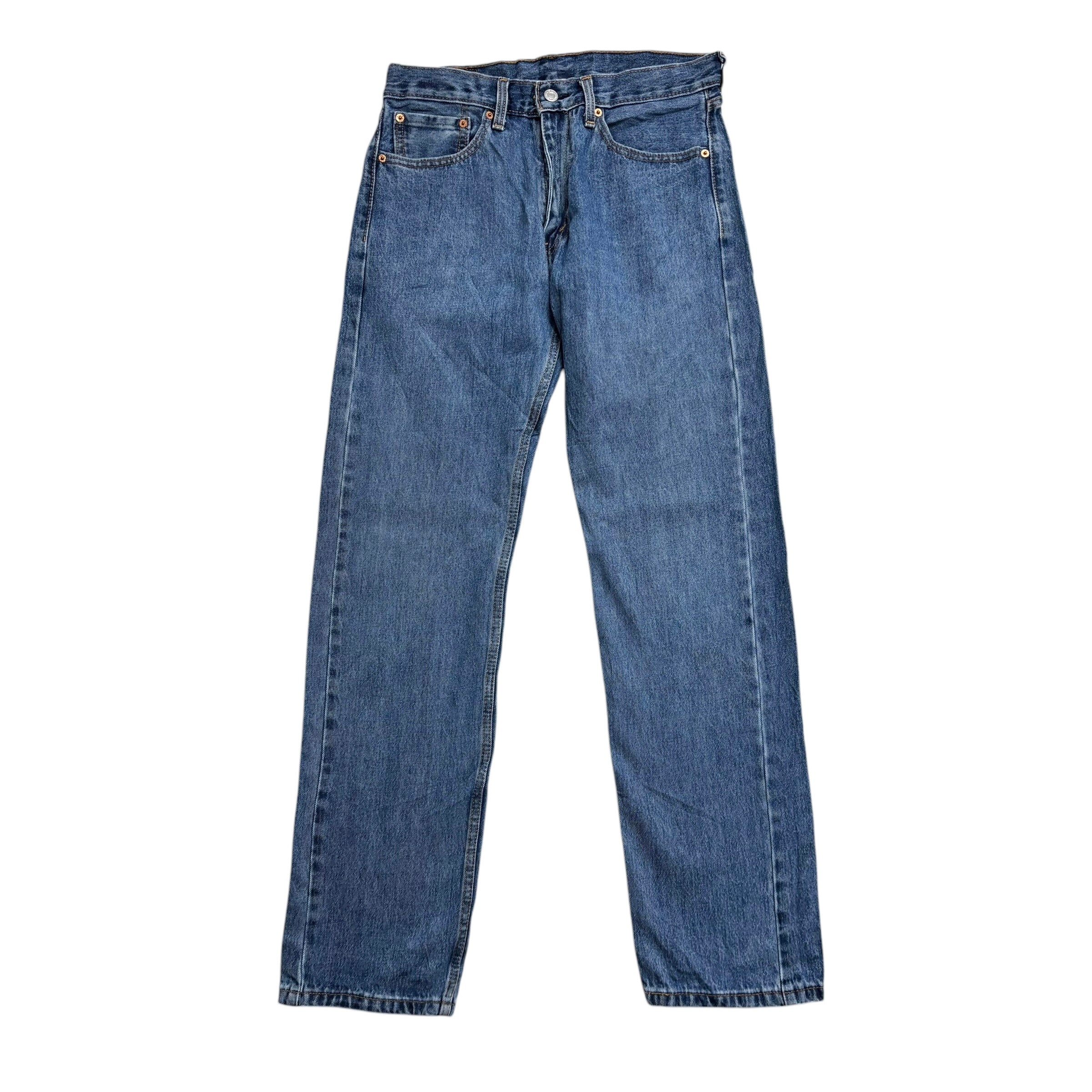 Levis 505 Jeans W32 L34 Mens Mid Blue Regular Straight Fit Denim