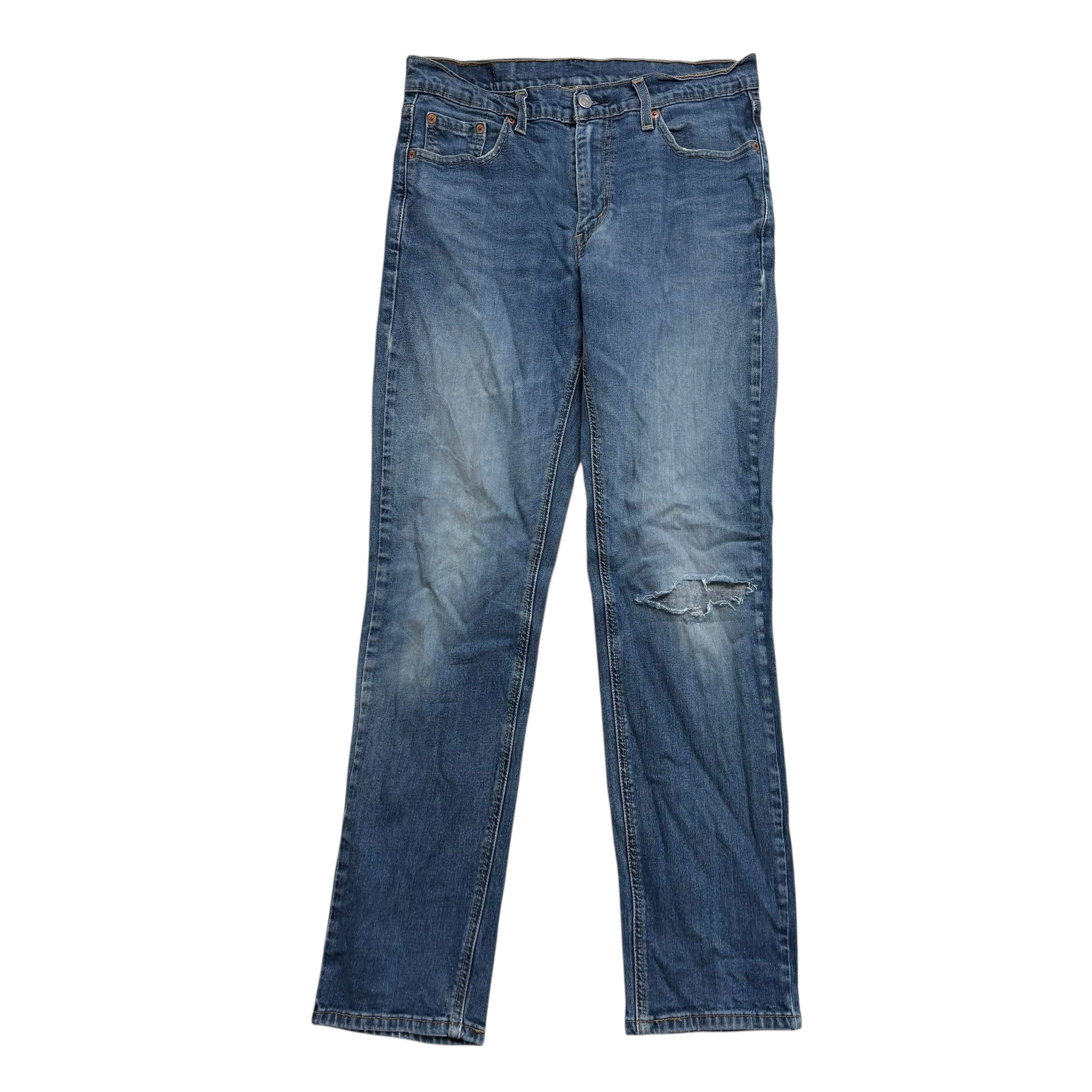 Levis 541 Jeans W30 L32 Mens Mid Blue Athletic Taper Distressed Stretch