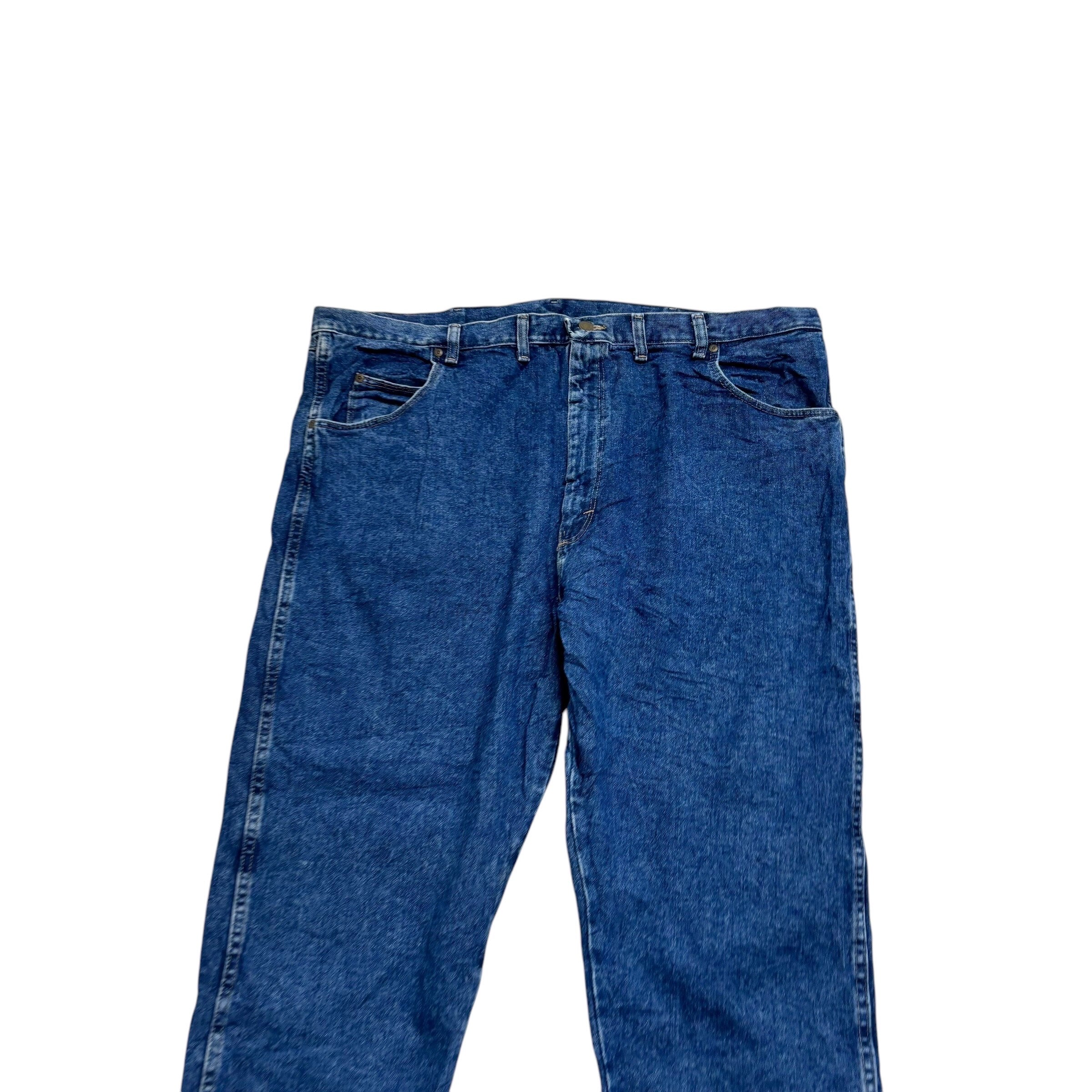 Wrangler Jeans W46 L28 Mens Mid Blue Relaxed Straight Fit Vintage Denim (E)