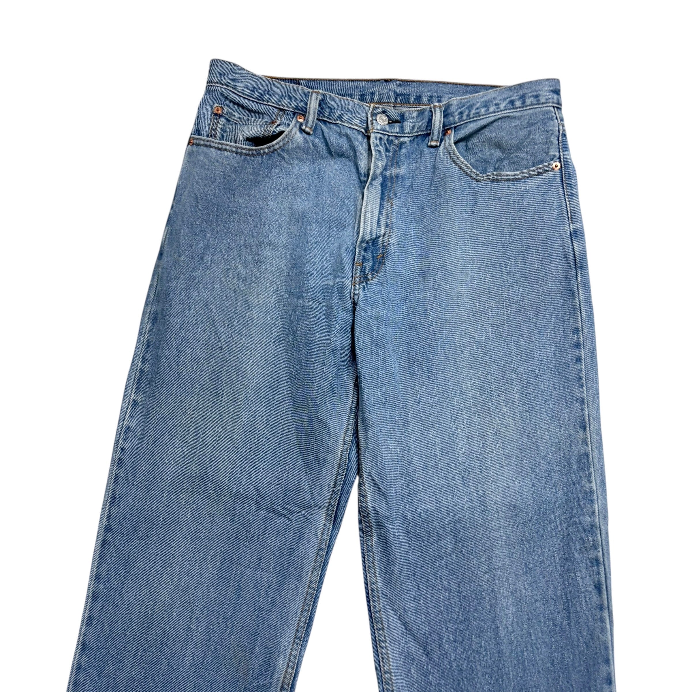 Levis 550 Jeans W36 L30 Mens Light Blue Relaxed Straight Fit Vintage Denim (E)