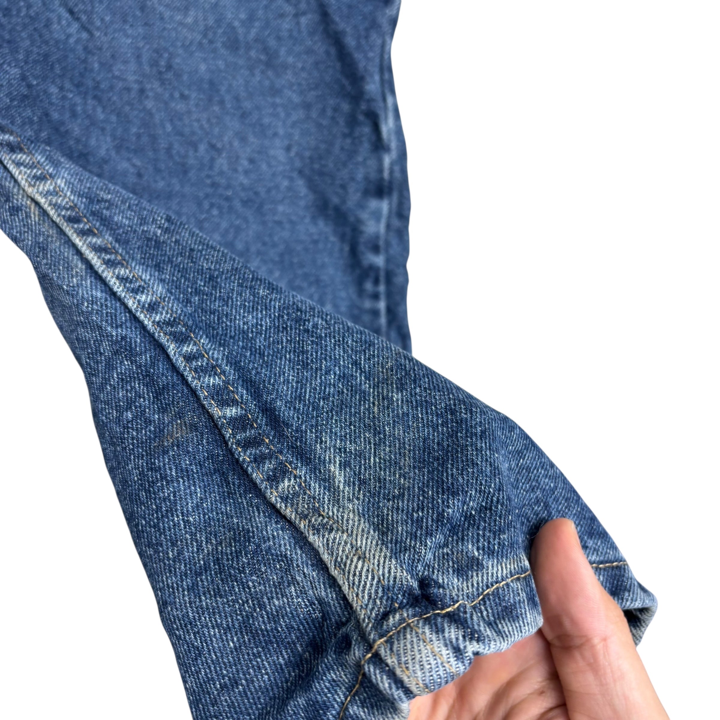 Wrangler Jeans W38 L32 Mens Mid Blue Relaxed Straight Fit Denim