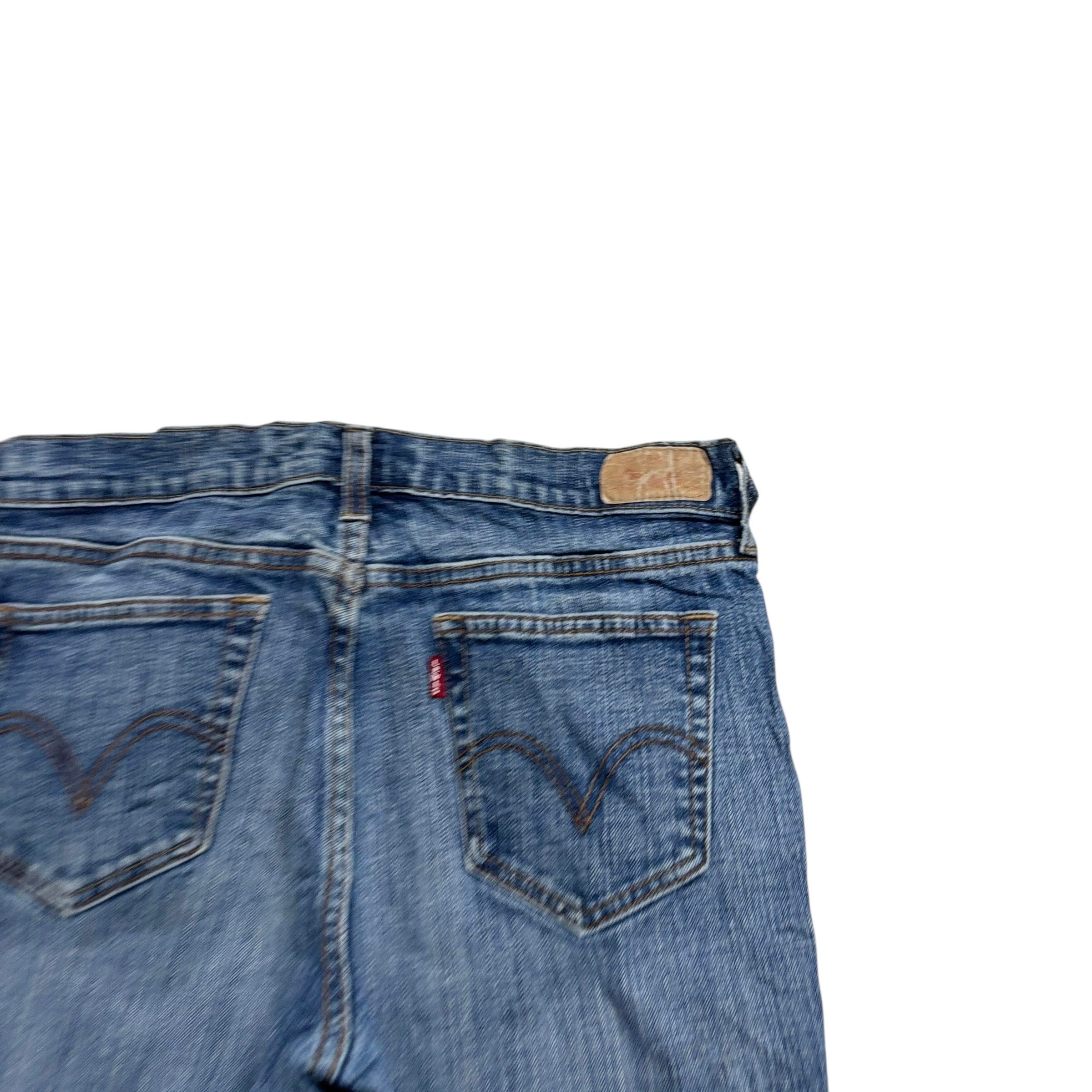 Levis 505 Jeans W30 L30 Womens Regular Straight Fit Mid Blue Stretch Denim (E)