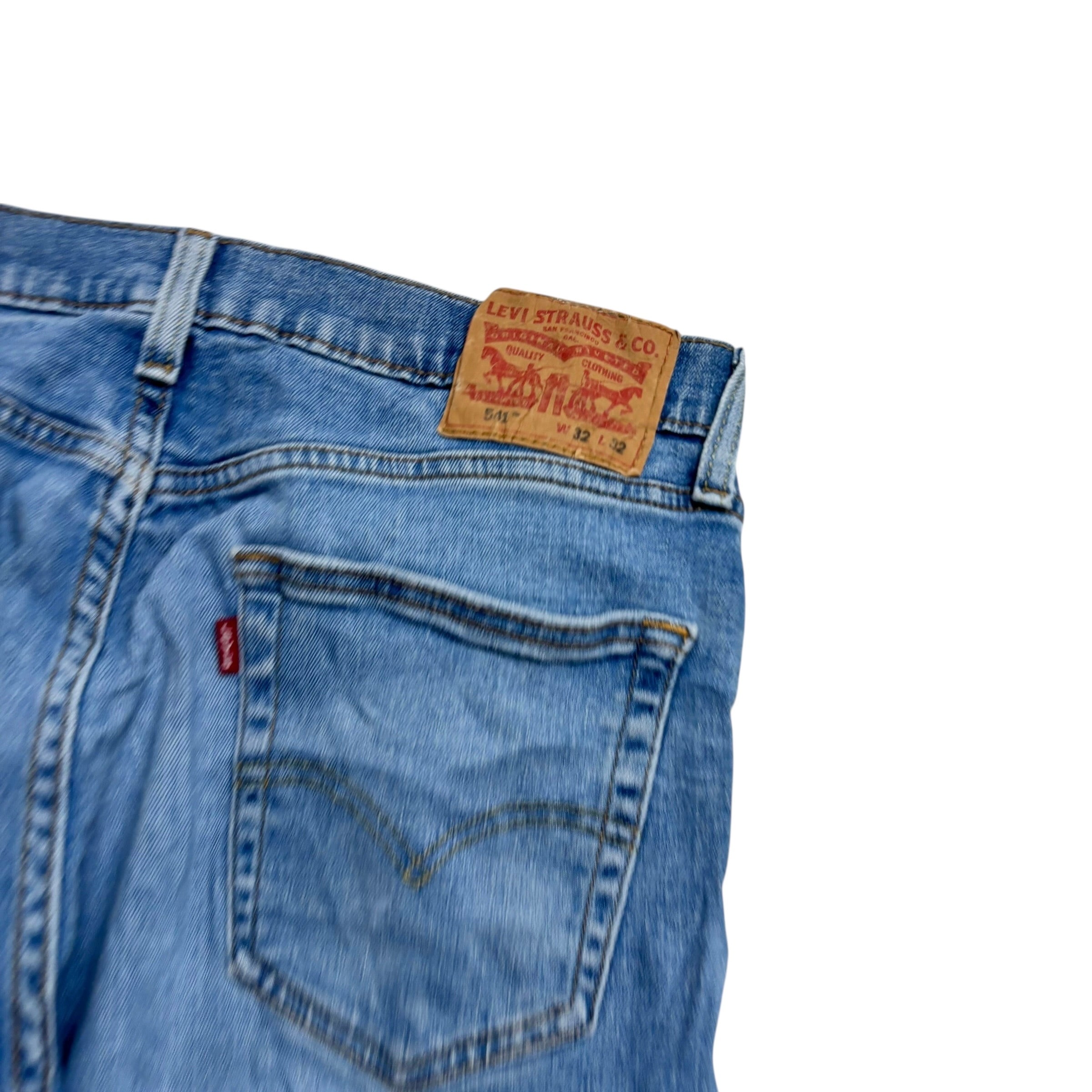 Levis 541 Jeans W32 L31 Mens Light Blue Athletic Tapered Fit Stretch Denim