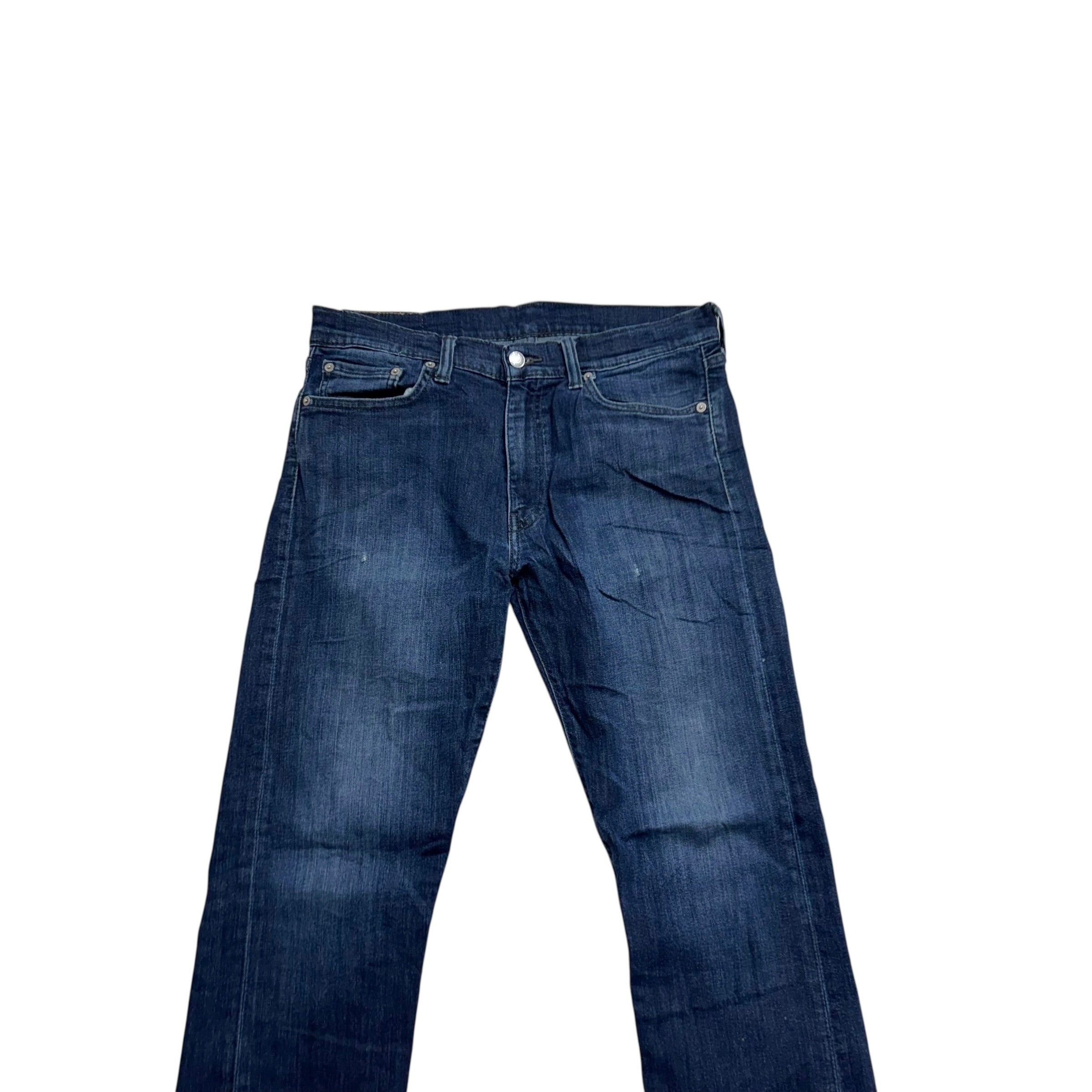 Levis 513 Jeans W32 L32 Mens Dark Blue Slim Straight Fit Stretch Denim (F)