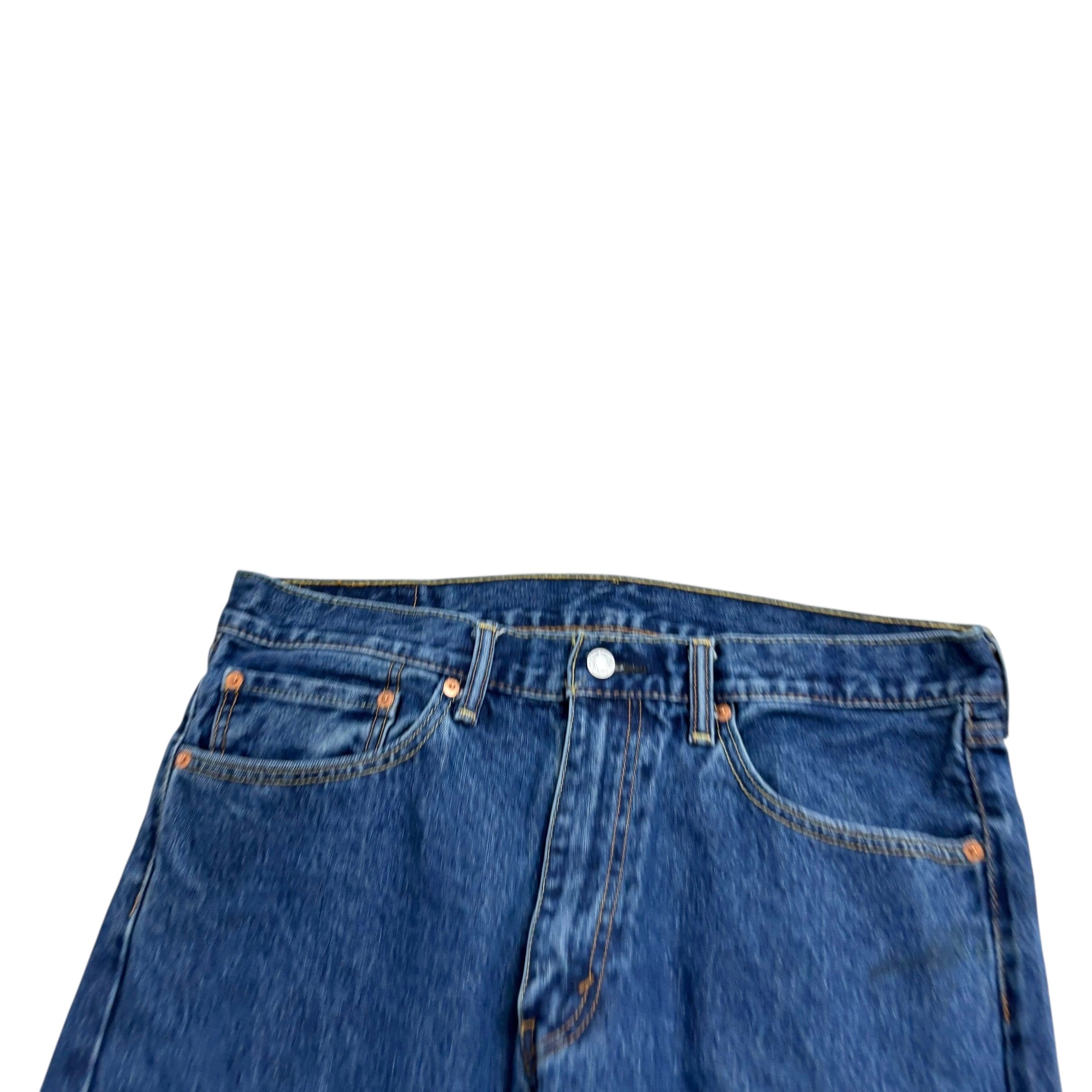 Levis 505 Jeans W36 L32 Mens Mid Blue Regular Straight Fit Denim