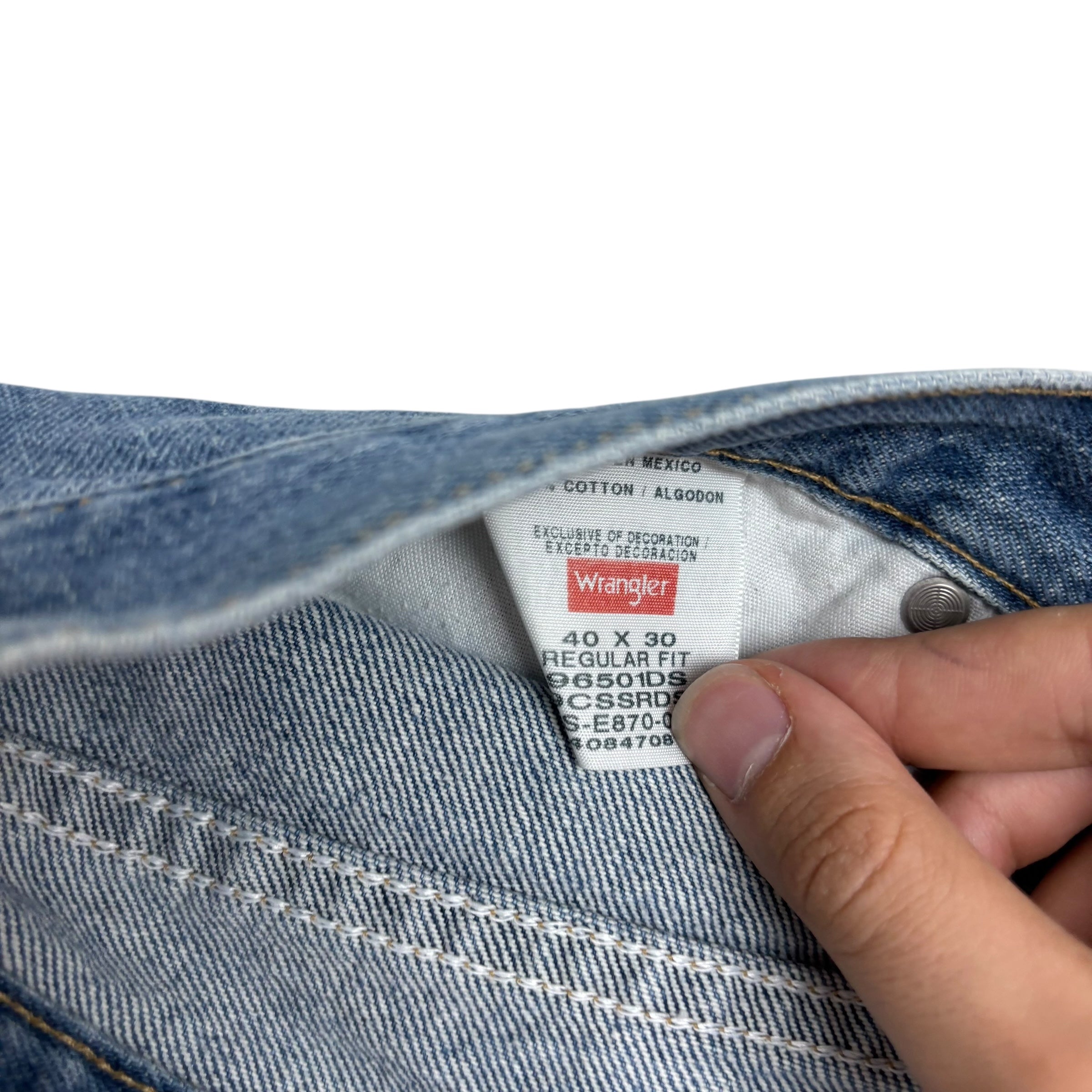 Wrangler Jeans W40 L30 Mens Mid Blue Regular Straight Fit Denim