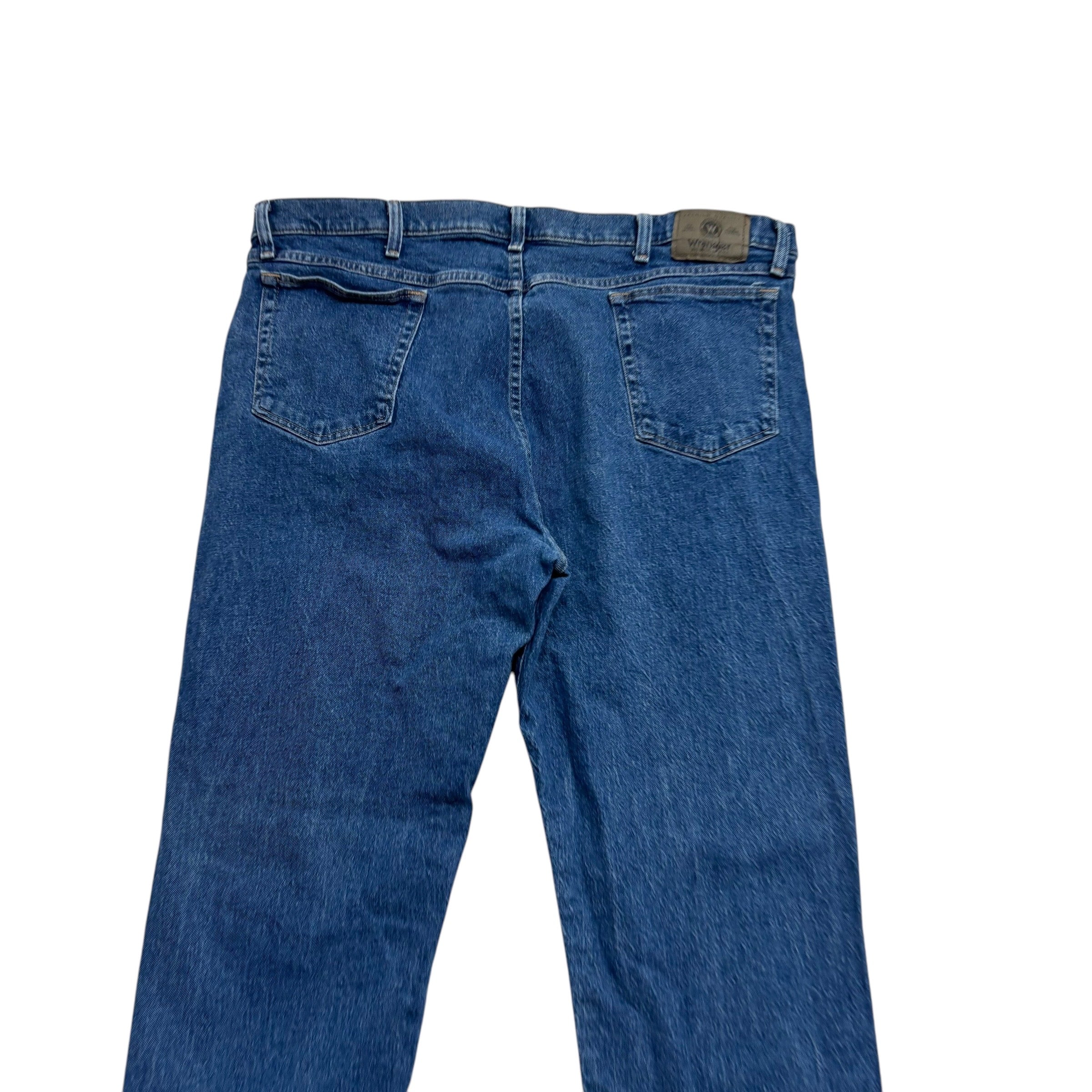 Wrangler Jeans W40 L30 Mens Mid Blue Regular Straight Fit Stretch Denim (E)