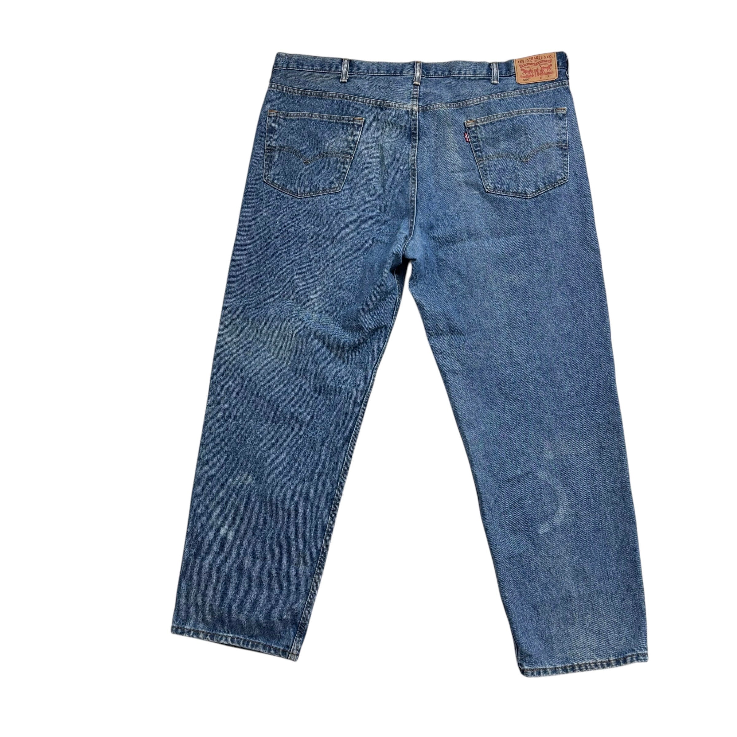 Levis 550 Jeans W46 L32 Mens Mid Blue Baggy Relaxed Straight Fit Denim (F)