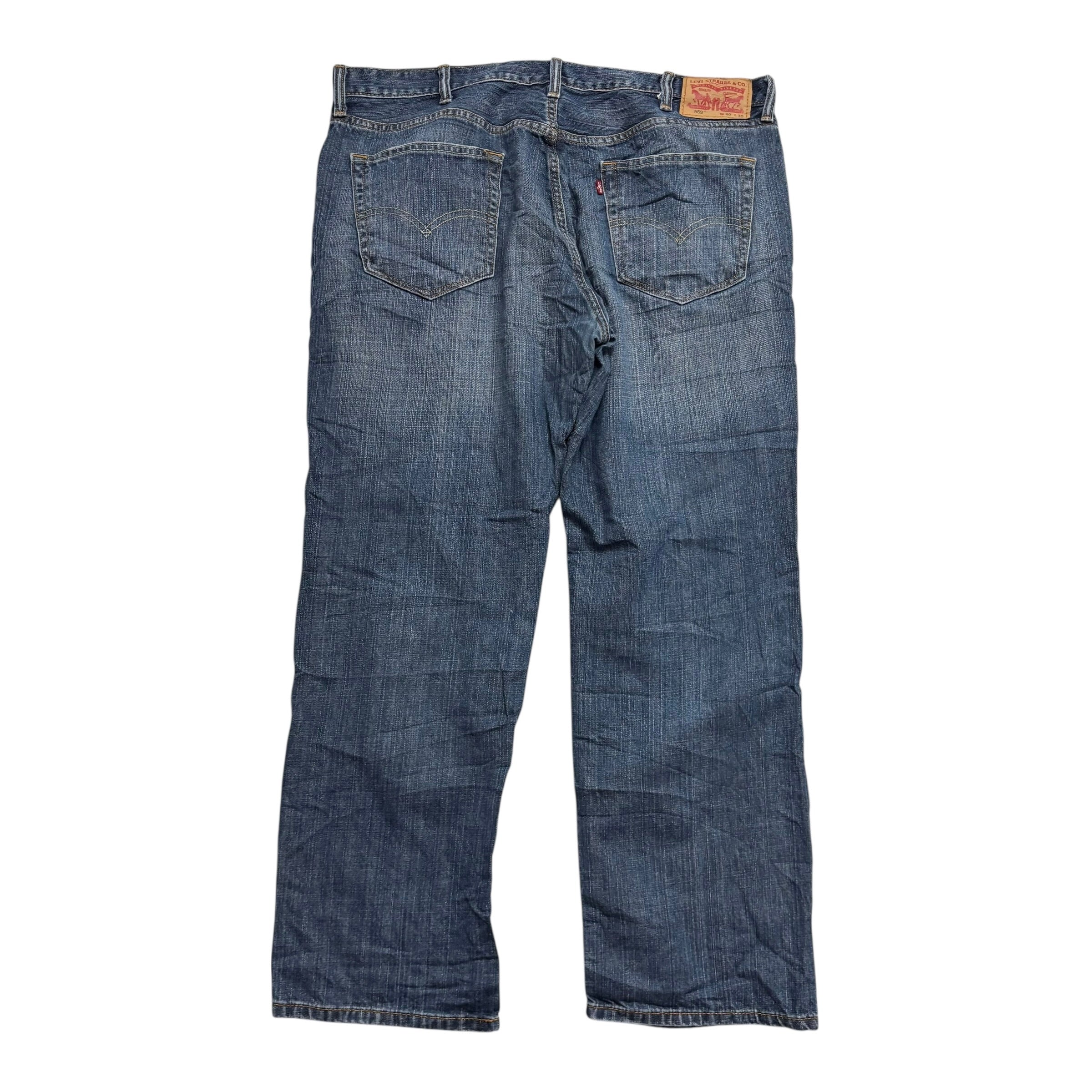 Levis 559 Jeans W40 L30 Mens Dark Blue Baggy Relaxed Straight Fit Denim (E)