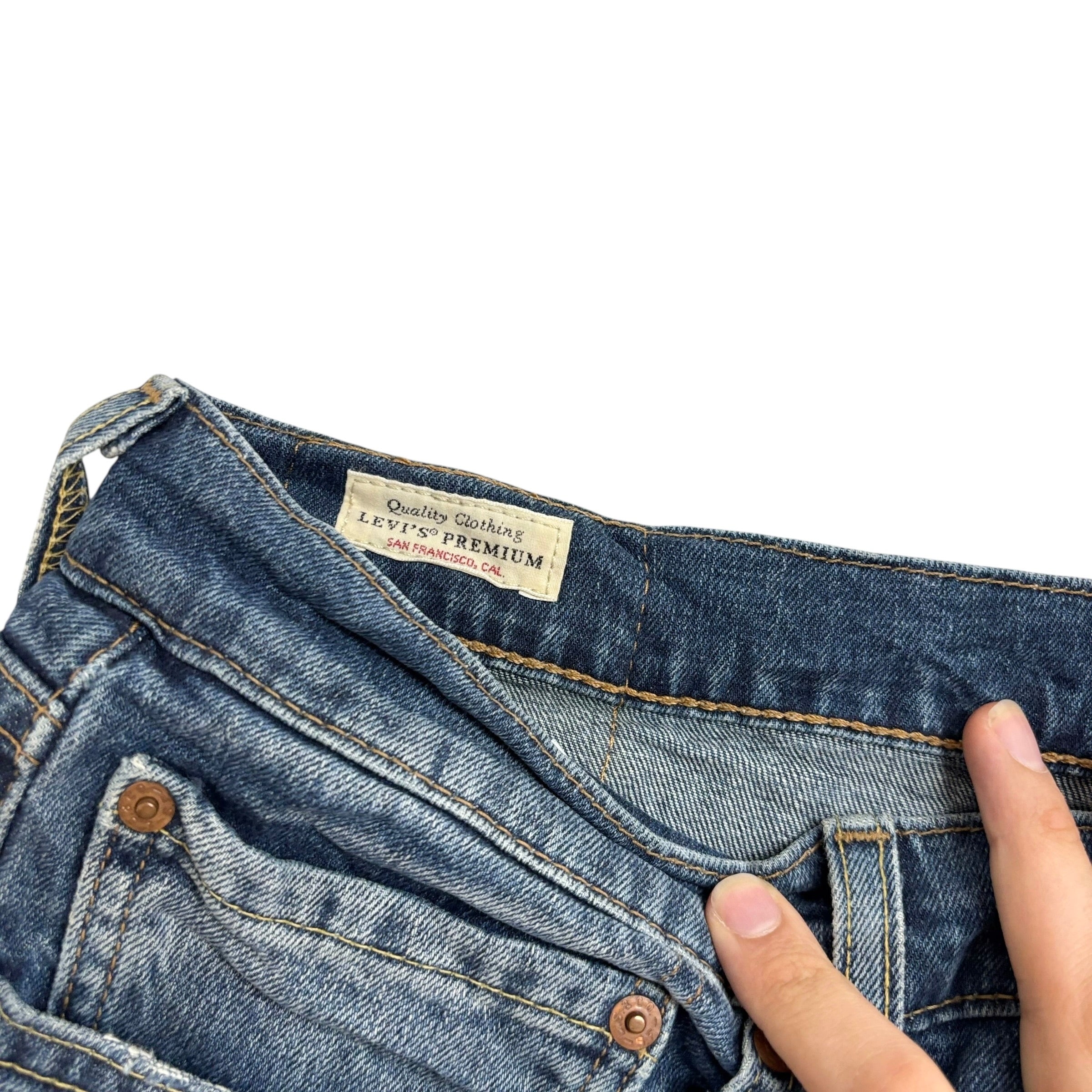 Levis 541 Jeans W34 L30 Mens Mid Blue Athletic Tapered Fit Stretch Denim (E)