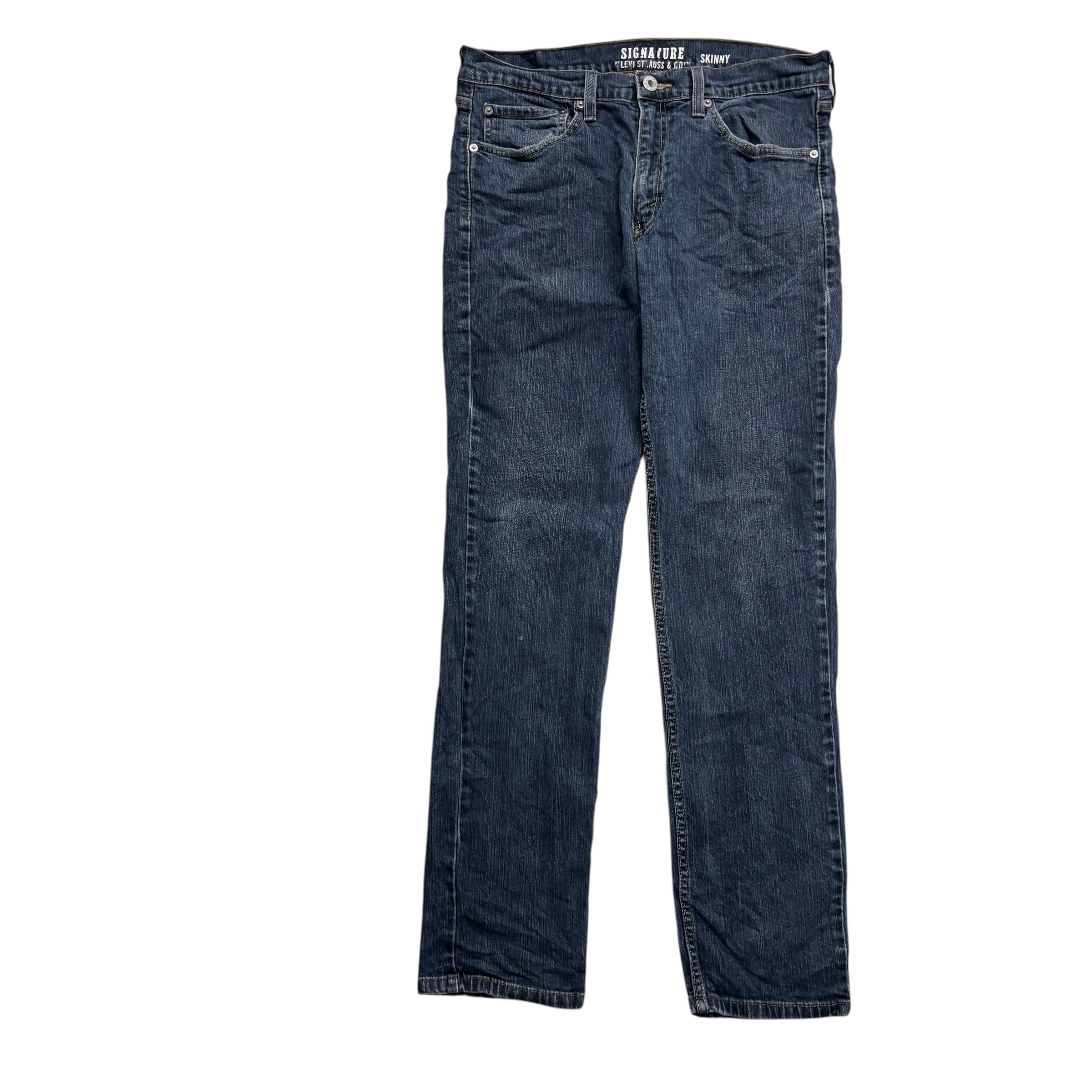 Levis Signature Jeans W34 L32 Mens Dark Blue Skinny Fit Stretch Vintage