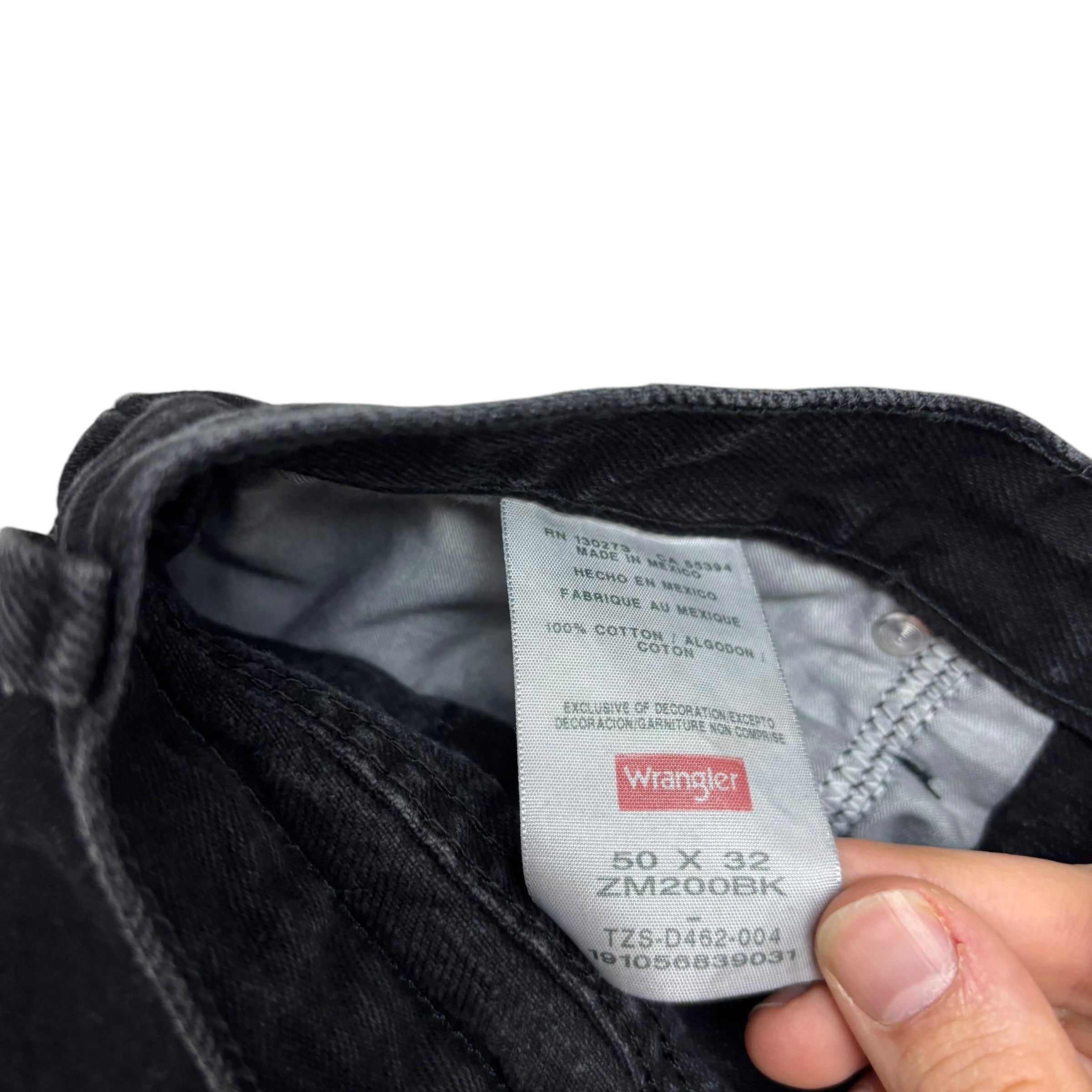 Wrangler Jeans W50 L32 Mens Black Relaxed Straight Fit Baggy Denim (E)