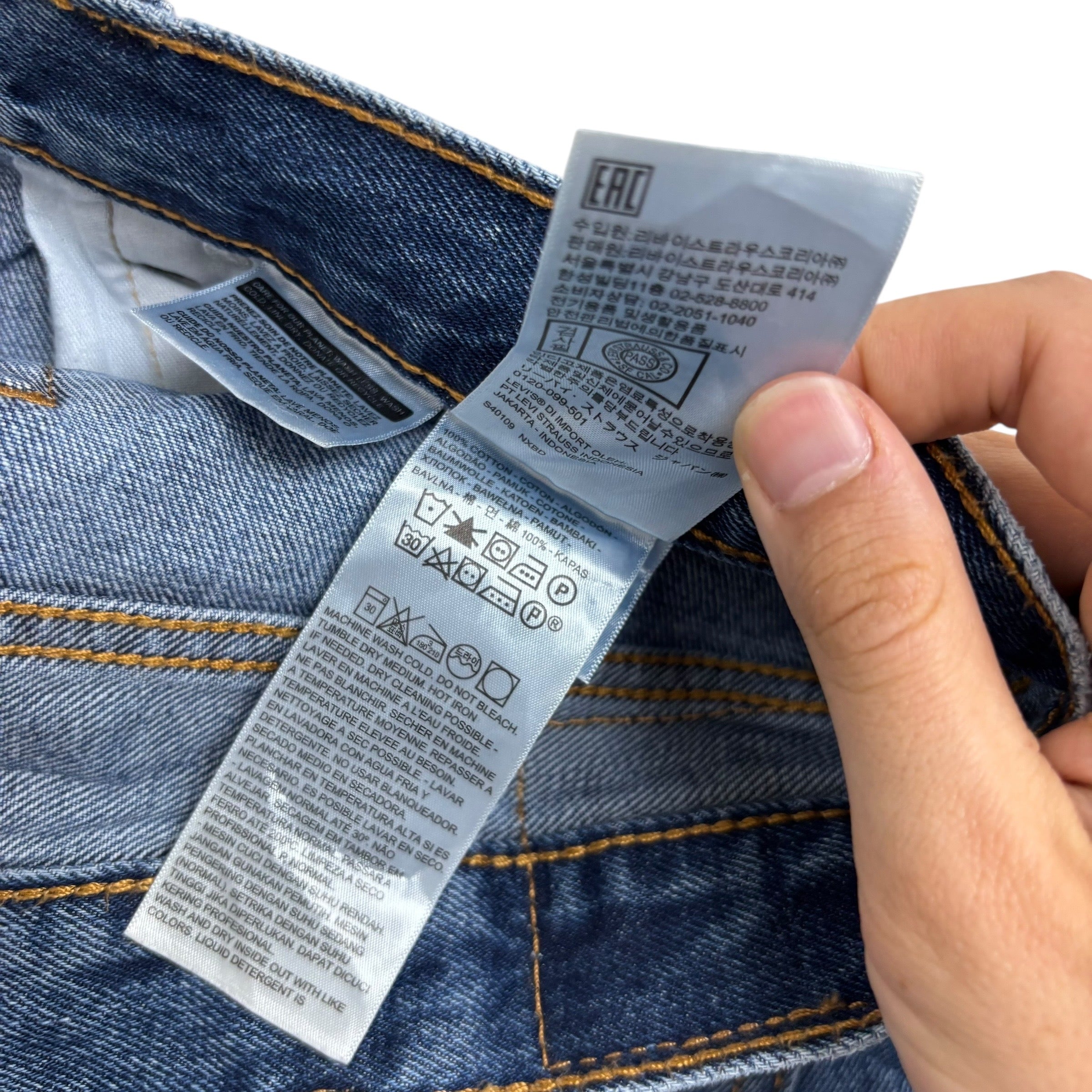 Levis 505 Jeans W40 L32 Mens Mid Blue Regular Straight Fit Denim (E)