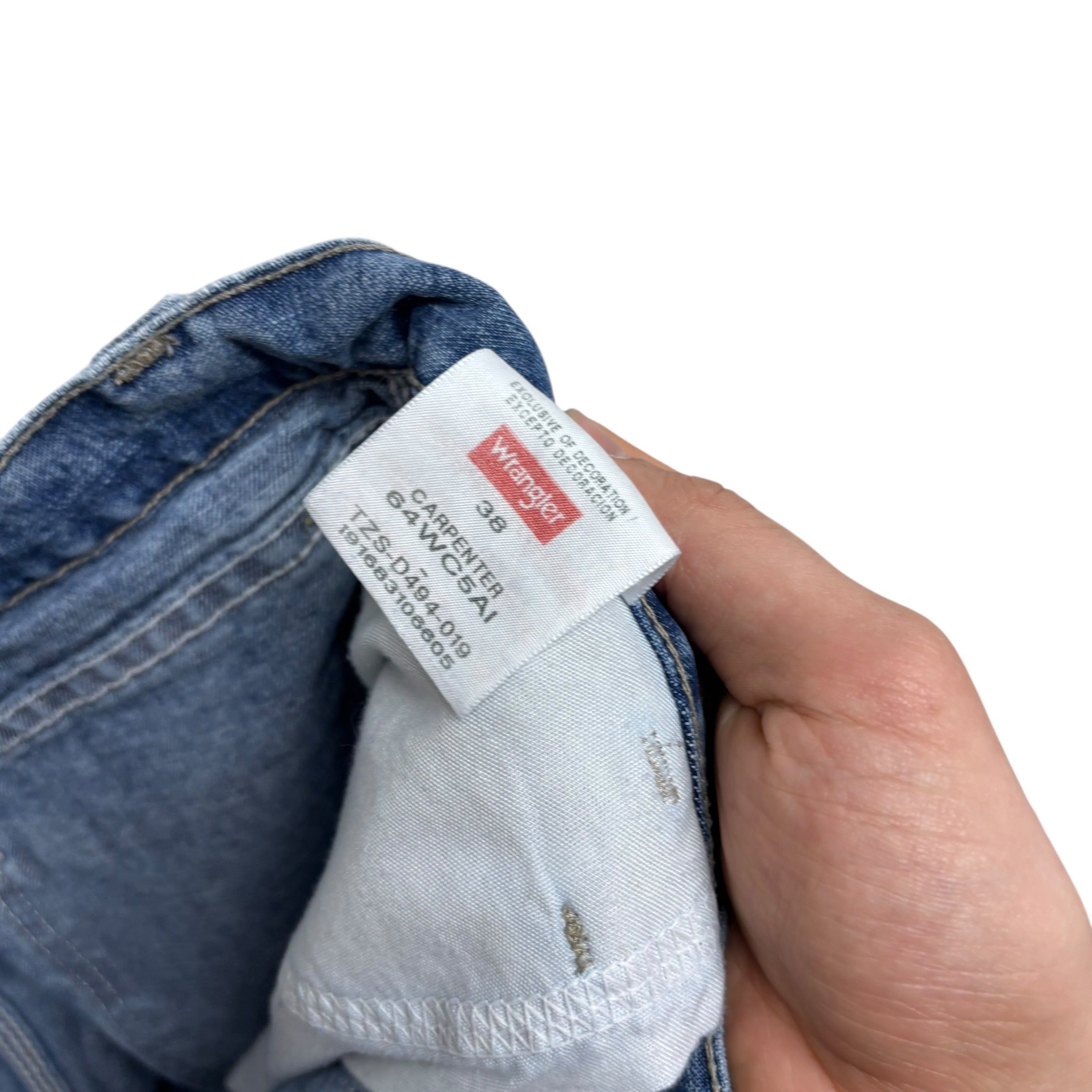 Wrangler Baggy Jorts W38 Mens Light Blue Denim Shorts Relaxed Fit Carpenter