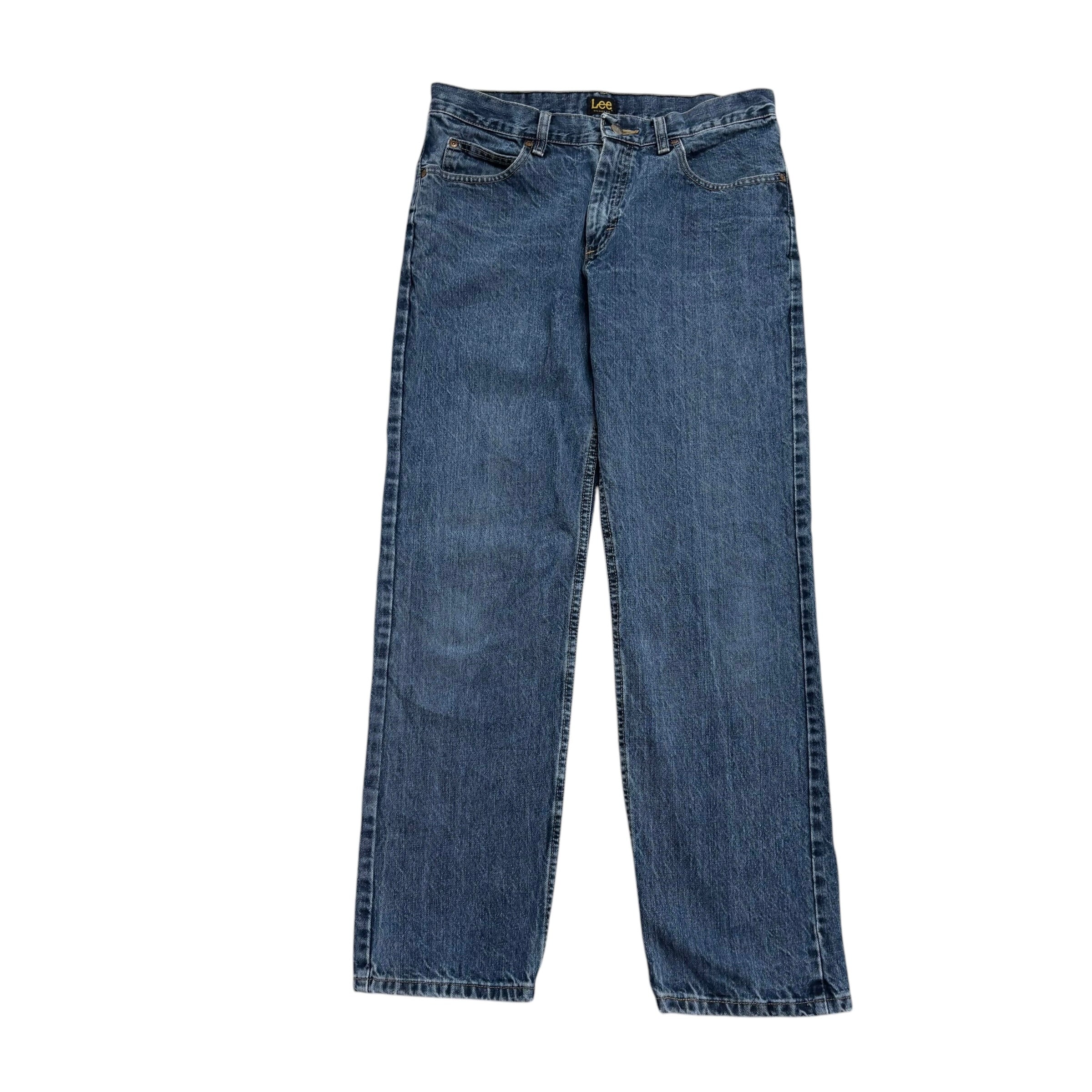 Lee Jeans W31 L30 Mens Mid Blue Relaxed Straight Fit Denim (E)