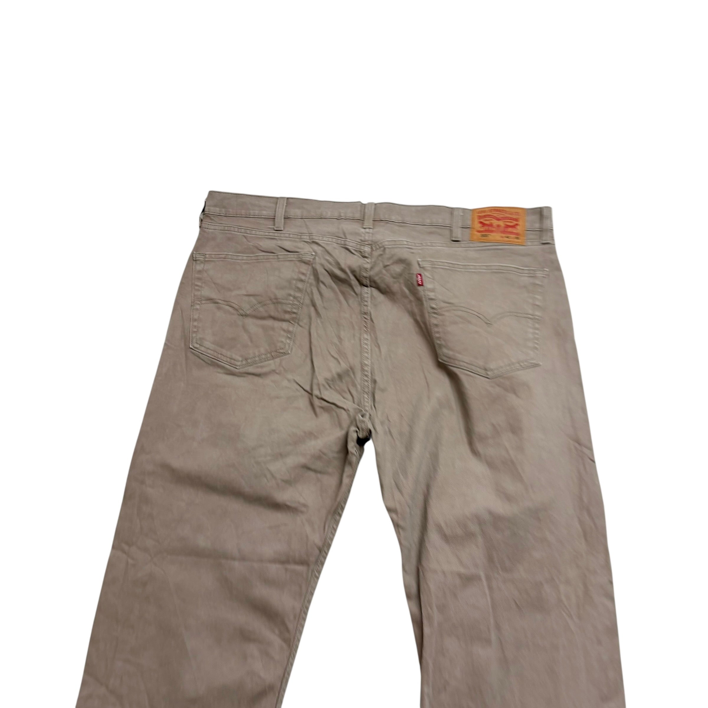 Levis 505 Jeans W42 L30 Mens Stone Regular Straight Fit Stretch Denim