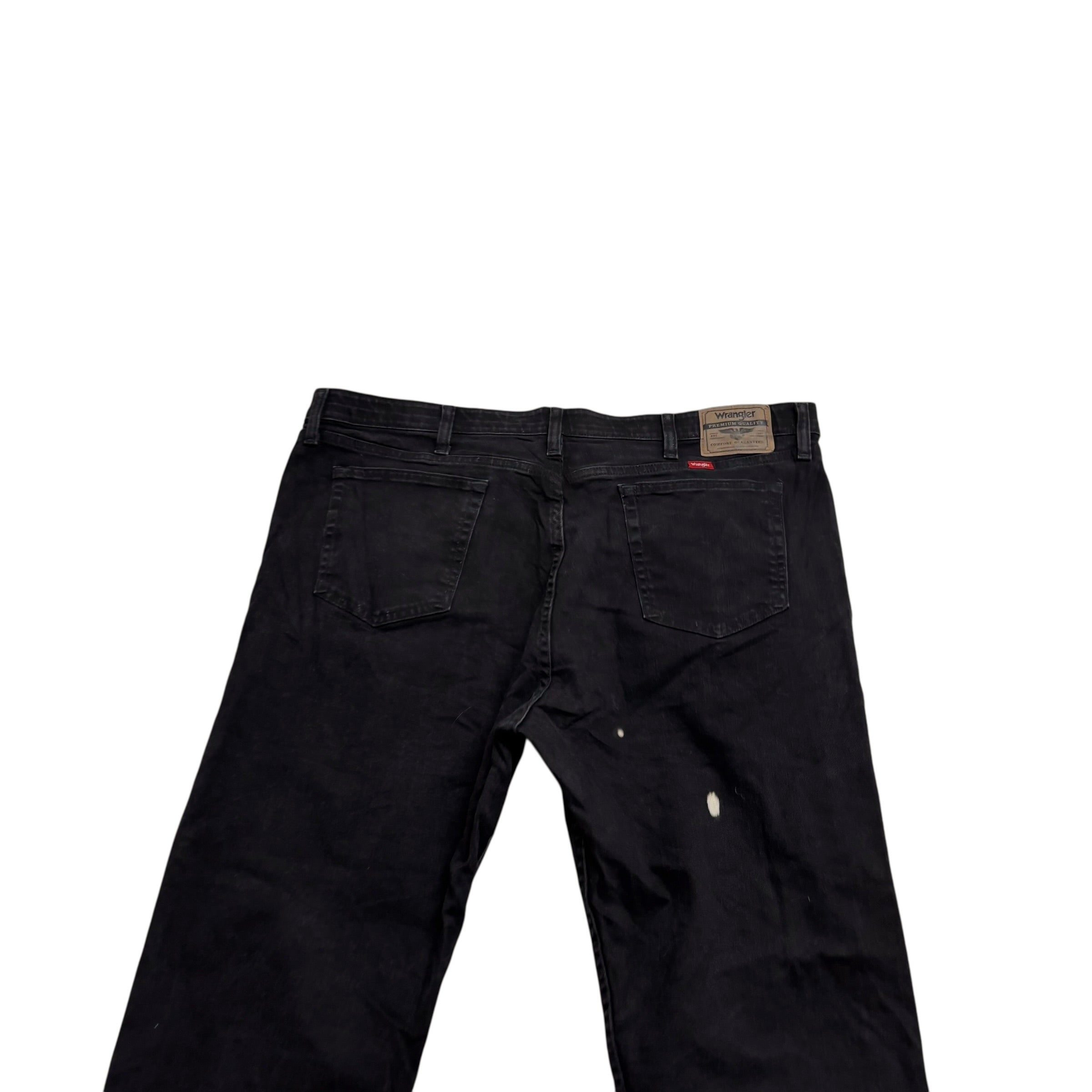 Wrangler Jeans W42 L30 Mens Black Relaxed Straight Fit Stretch Denim