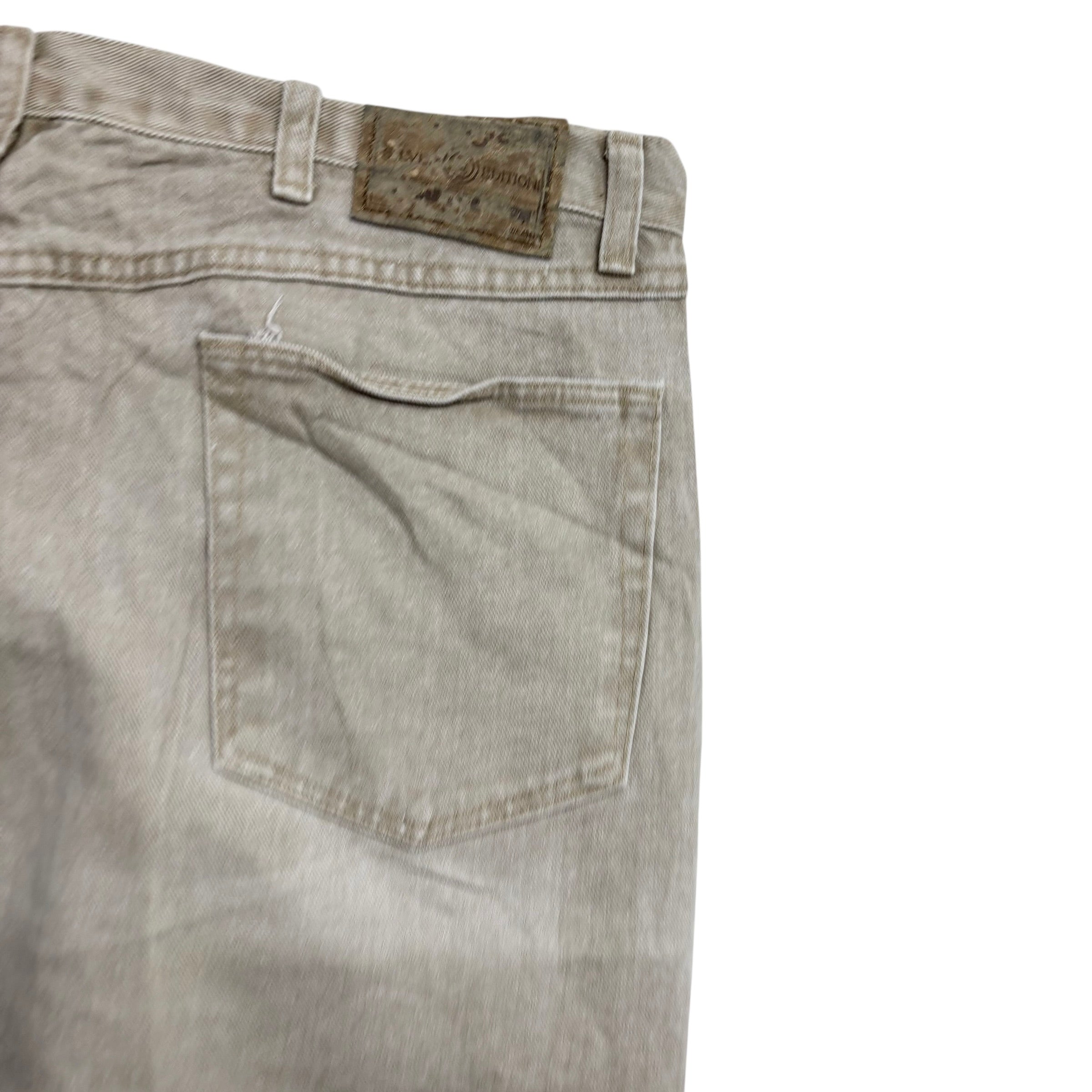 Wrangler Jeans W38 L30 Mens Beige Relaxed Straight Fit Vintage USA Made (E)