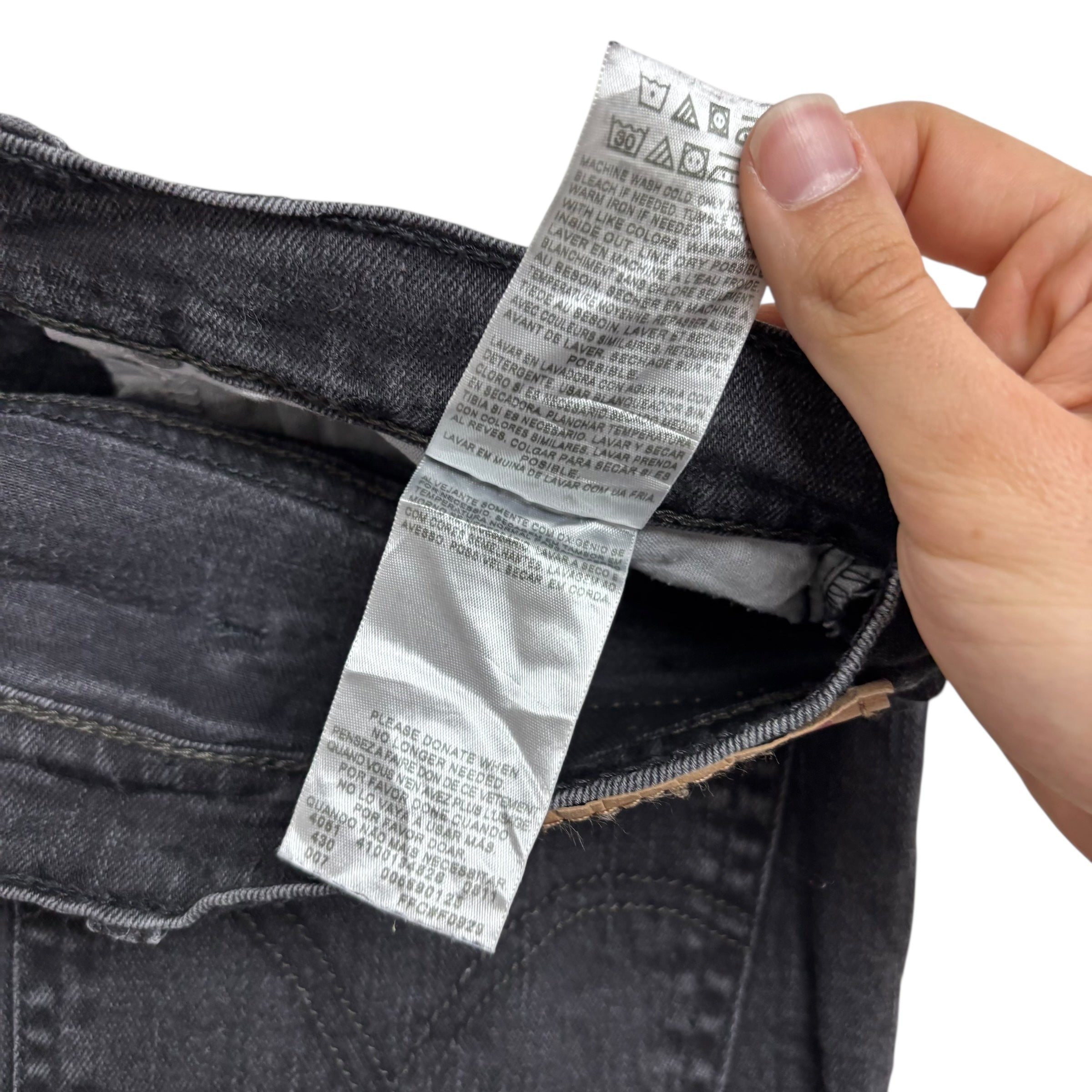 Levis 569 Jeans W44 L31 Mens Black Baggy Relaxed Straight Fit Stretch Vintage