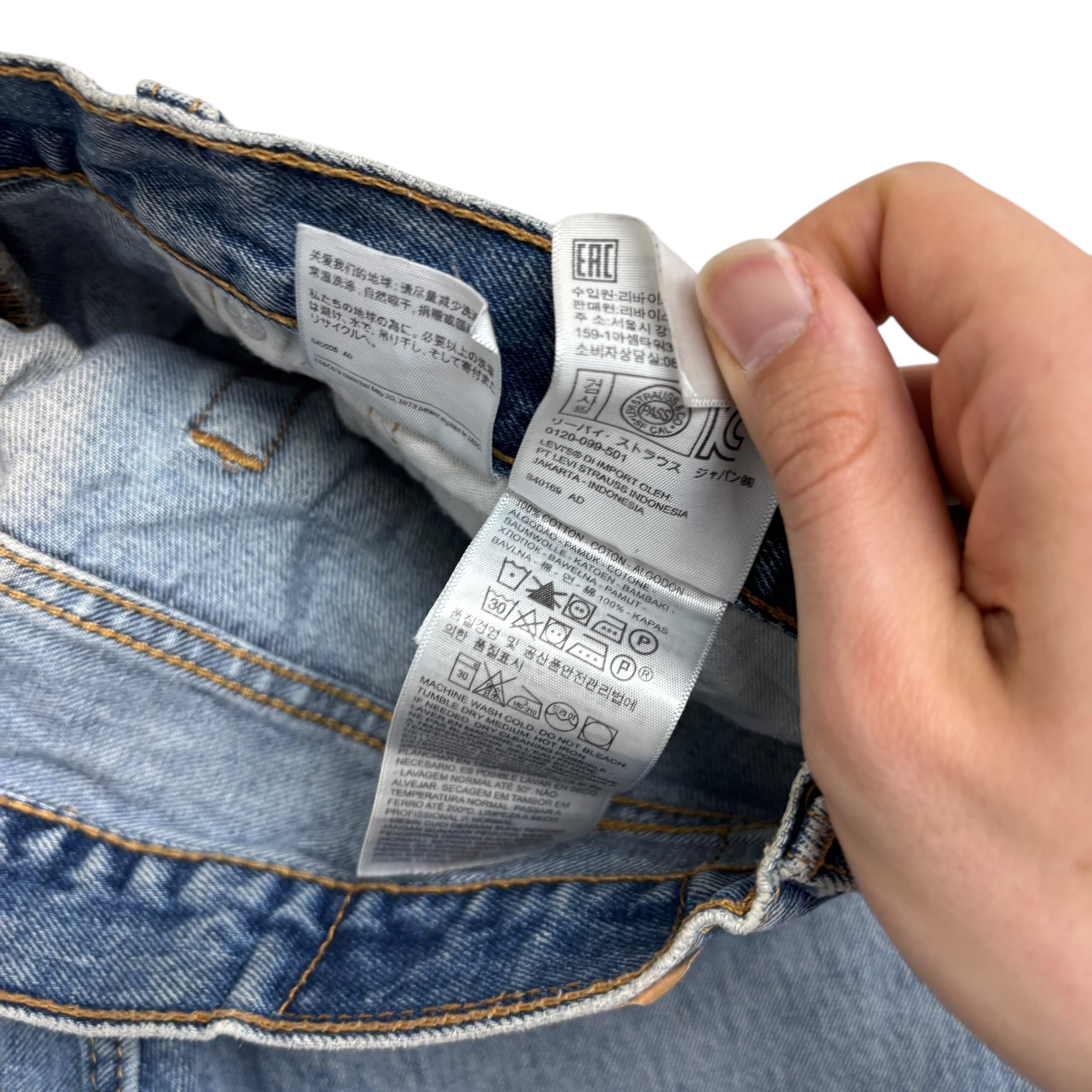 Levis 505 Jeans W36 L32 Mens Light Blue Regular Straight Fit Denim