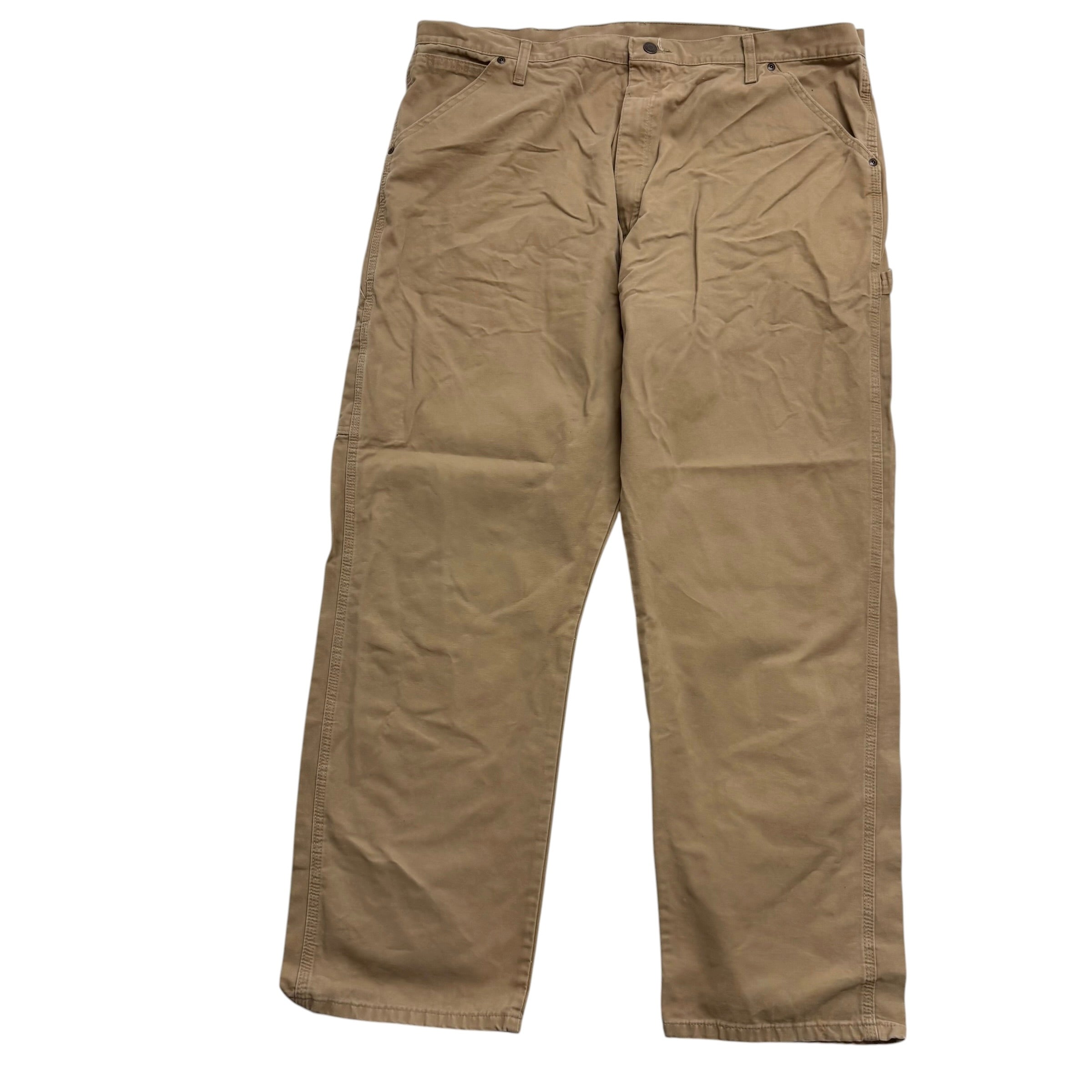 Wrangler Carpenter Pants W42 L32 Mens Beige Relaxed Straight Fit Pants