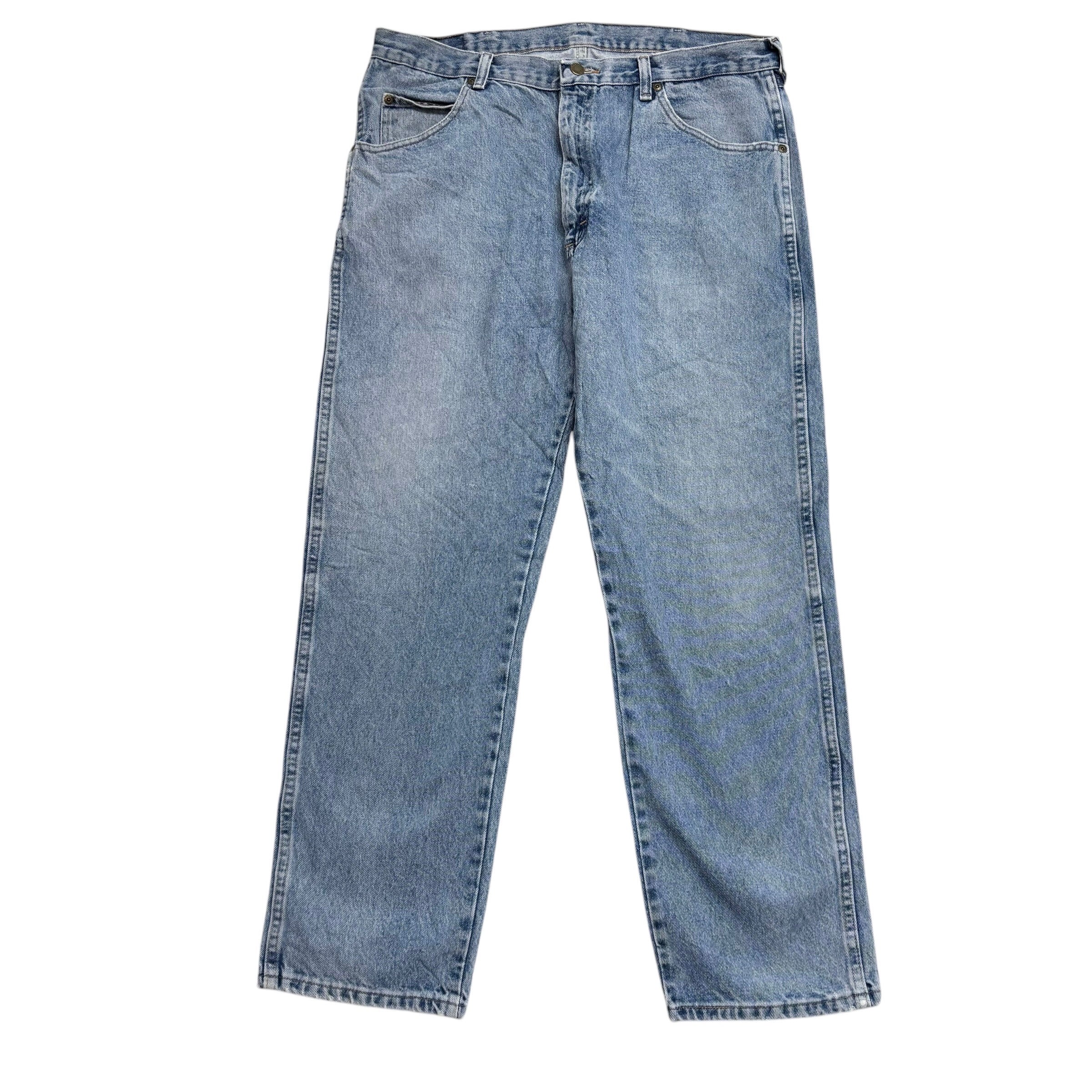 Wrangler Jeans W38 L30 Mens Light Blue Regular Straight Fit Vintage Denim