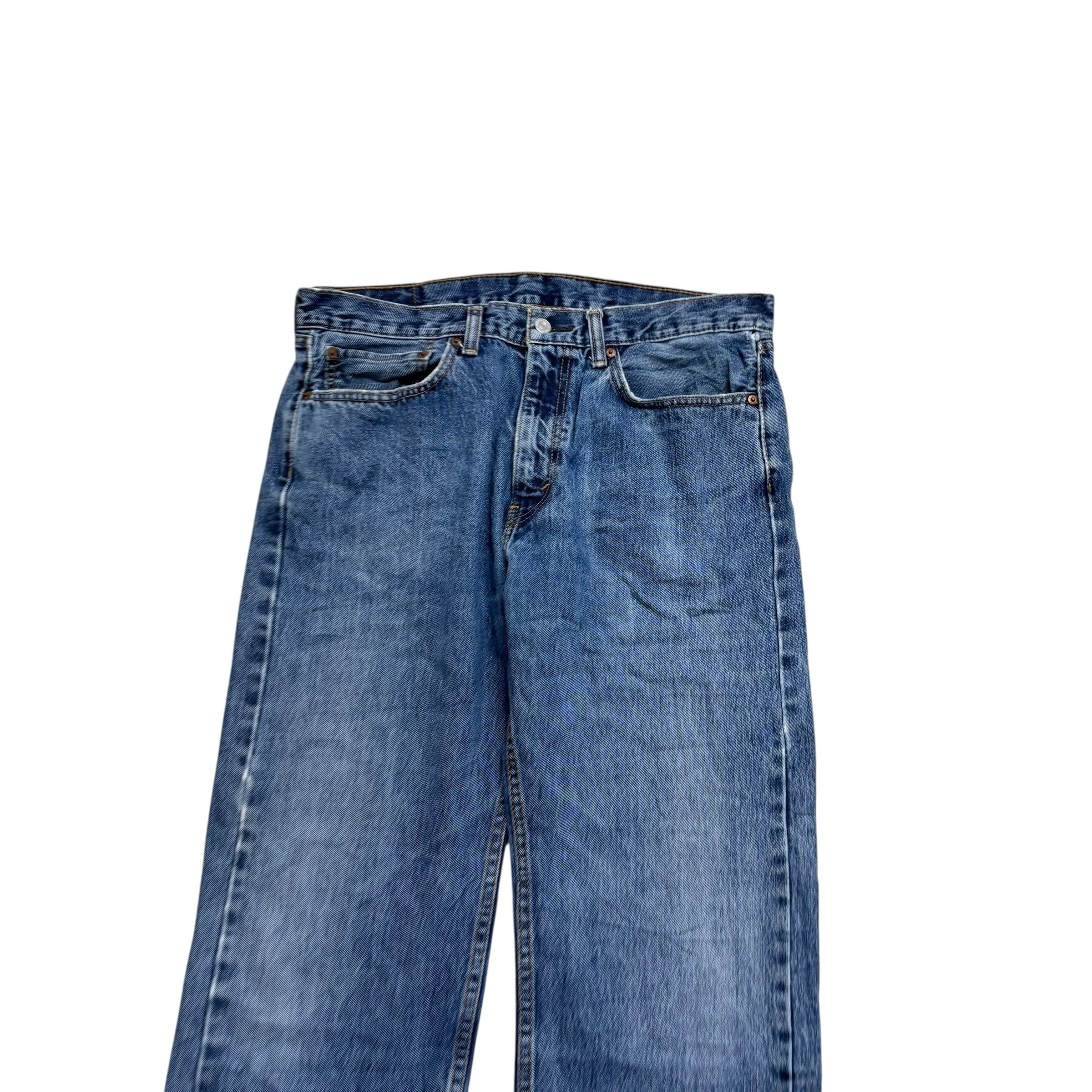 Levis 505 Jeans W36 L30 Mens Mid Blue Regular Straight Fit Denim