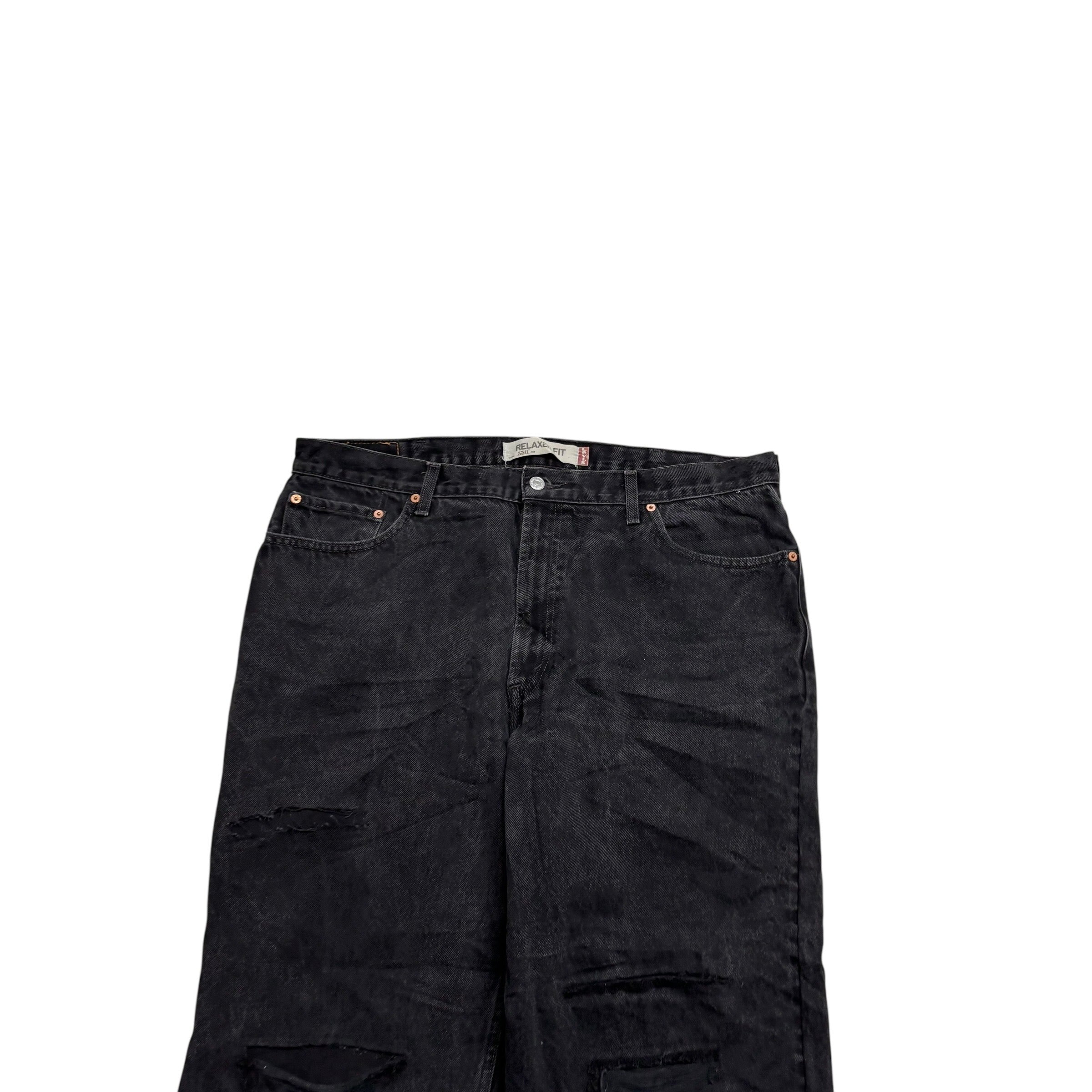 Levis 550 Jeans W40 L30 Mens Black Baggy Relaxed Straight Vintage Distressed (E)