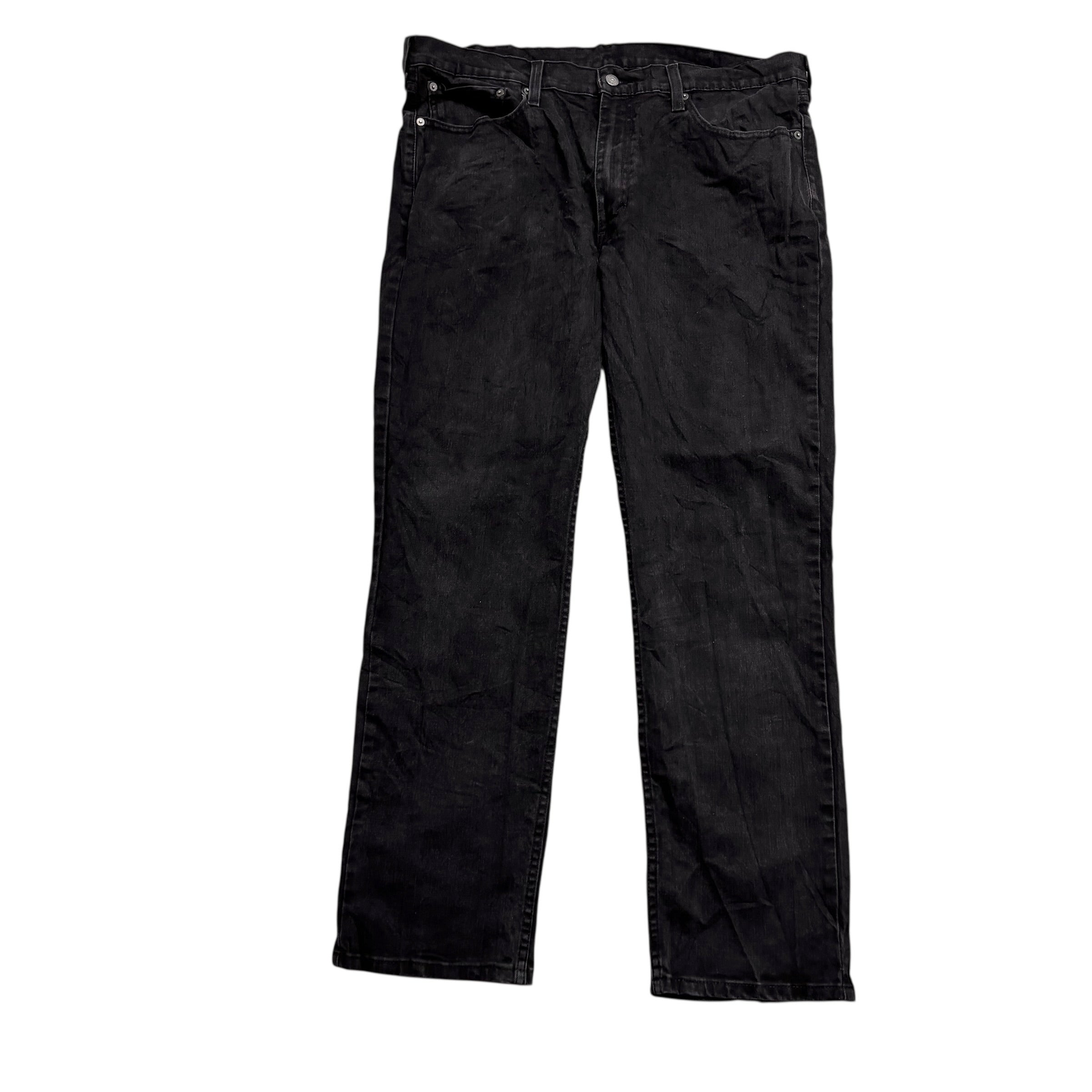 Levis 514 Jeans W38 L32 Mens Black Regular Straight Fit Stretch Denim (E)