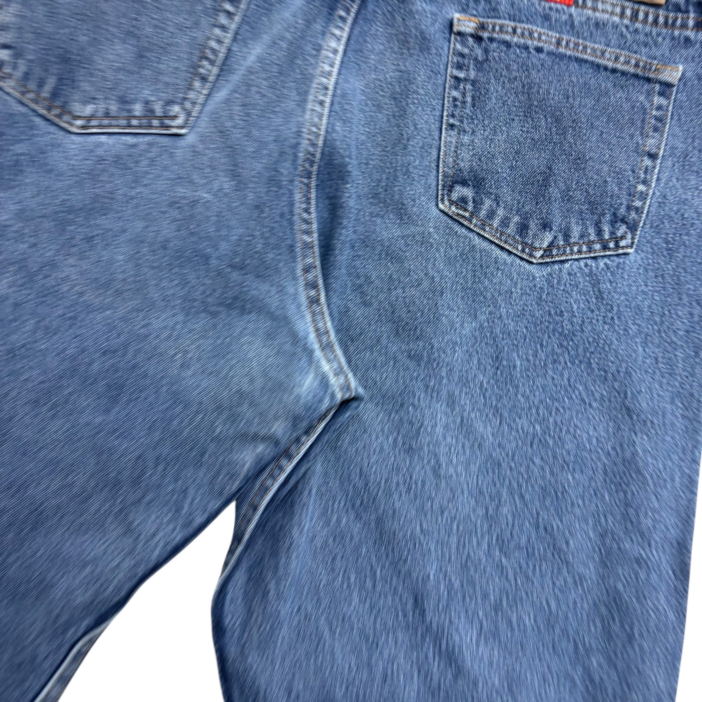 Wrangler Jeans W42 L32 Mens Mid Blue Relaxed Straight Fit Denim