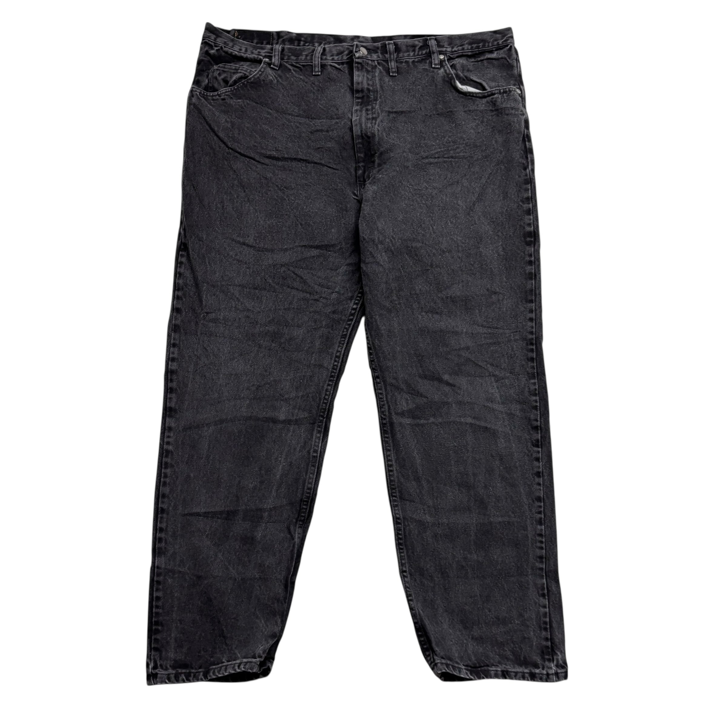 Wrangler Jeans W46 L32 Mens Black Relaxed Straight Fit Denim (E)