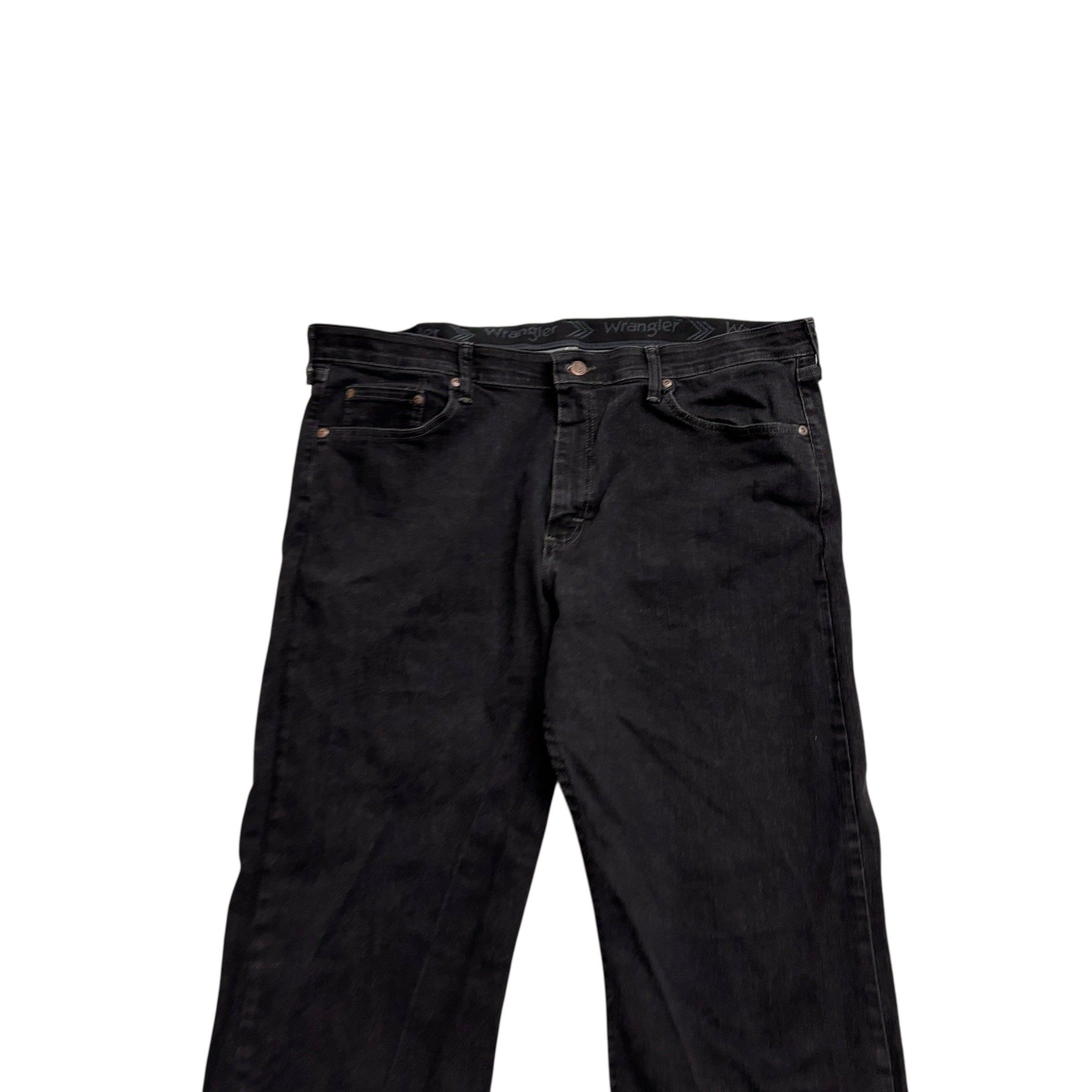 Wrangler Jeans W38 L30 Mens Black Relaxed Straight Fit Stretch Denim (E)