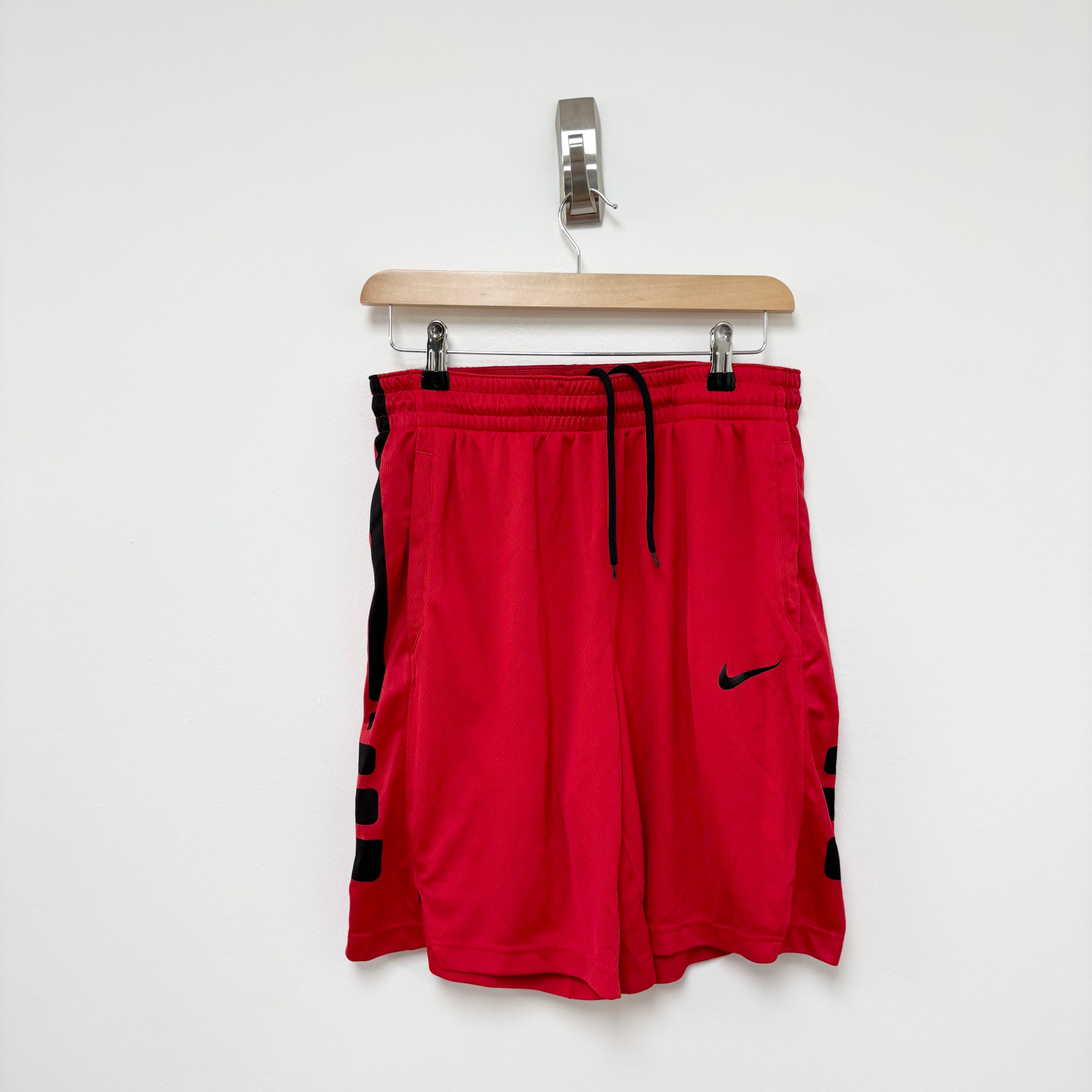 Nike Shorts Mens Large Red Dri Fit Running Sports Gym Athletic Pockets (E)