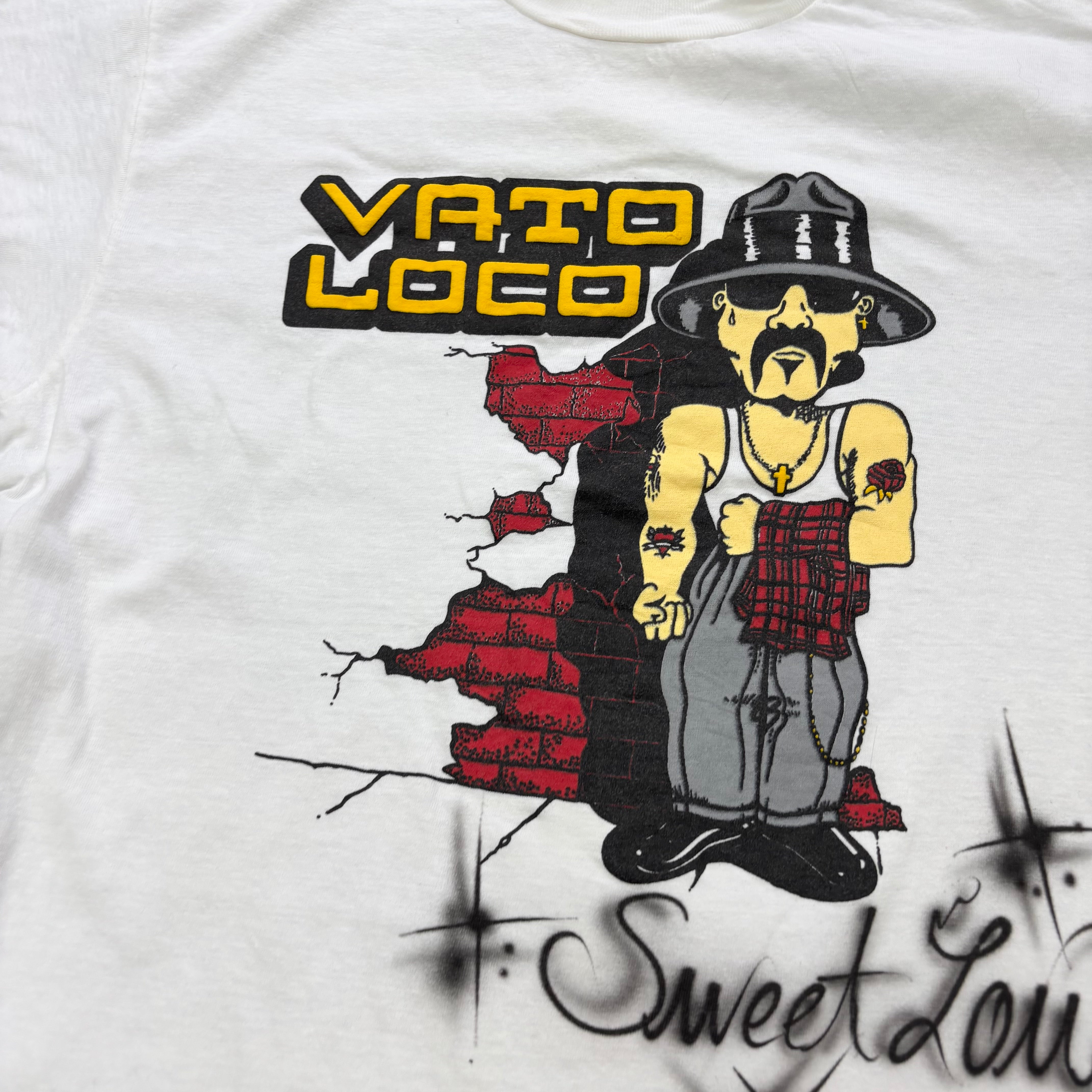 Vintage T Shirt Mens Medium White Single Stitch Graphic Print 90s