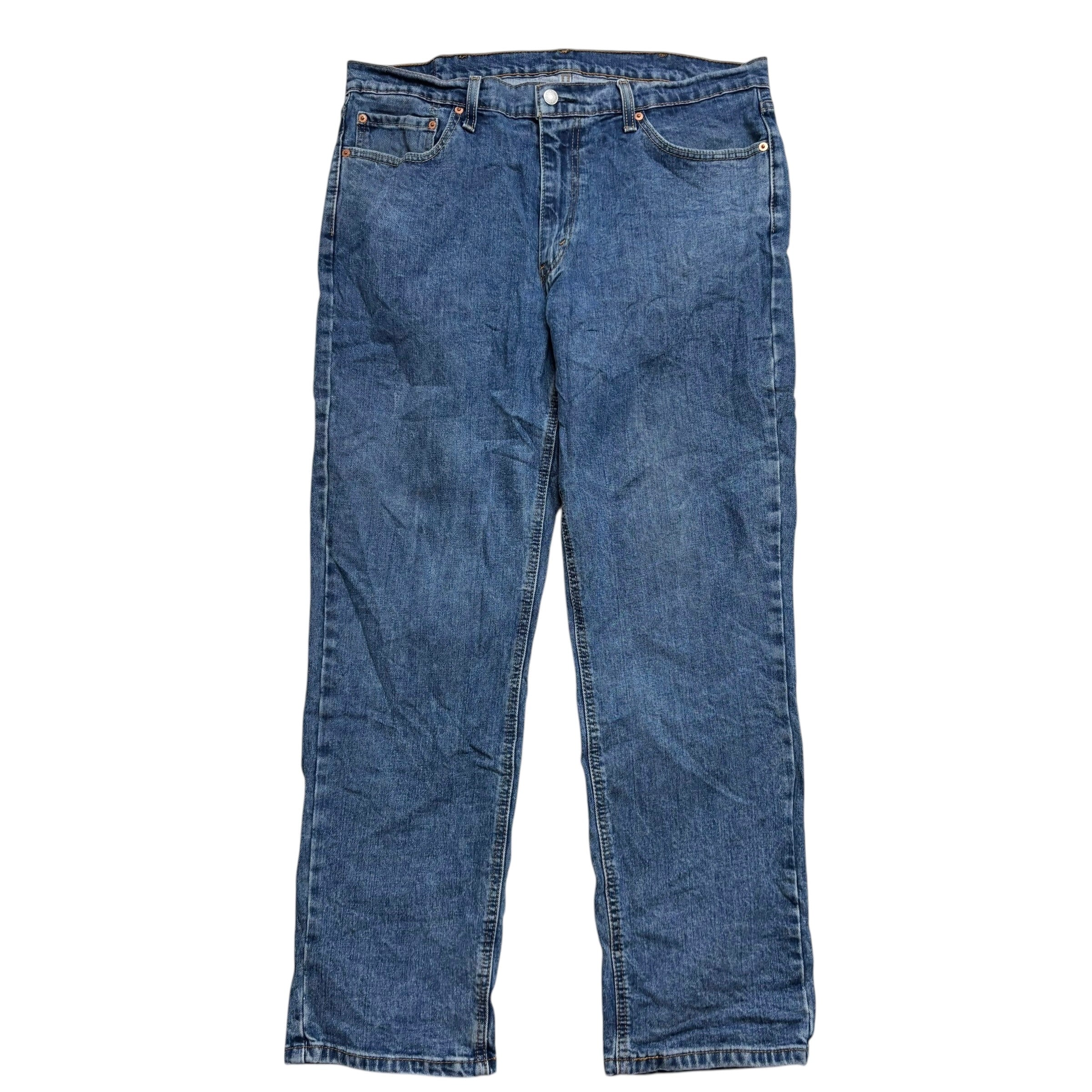 Levis 541 Jeans W38 L32 Mens Mid Blue Athletic Tapered Fit Stretch Denim