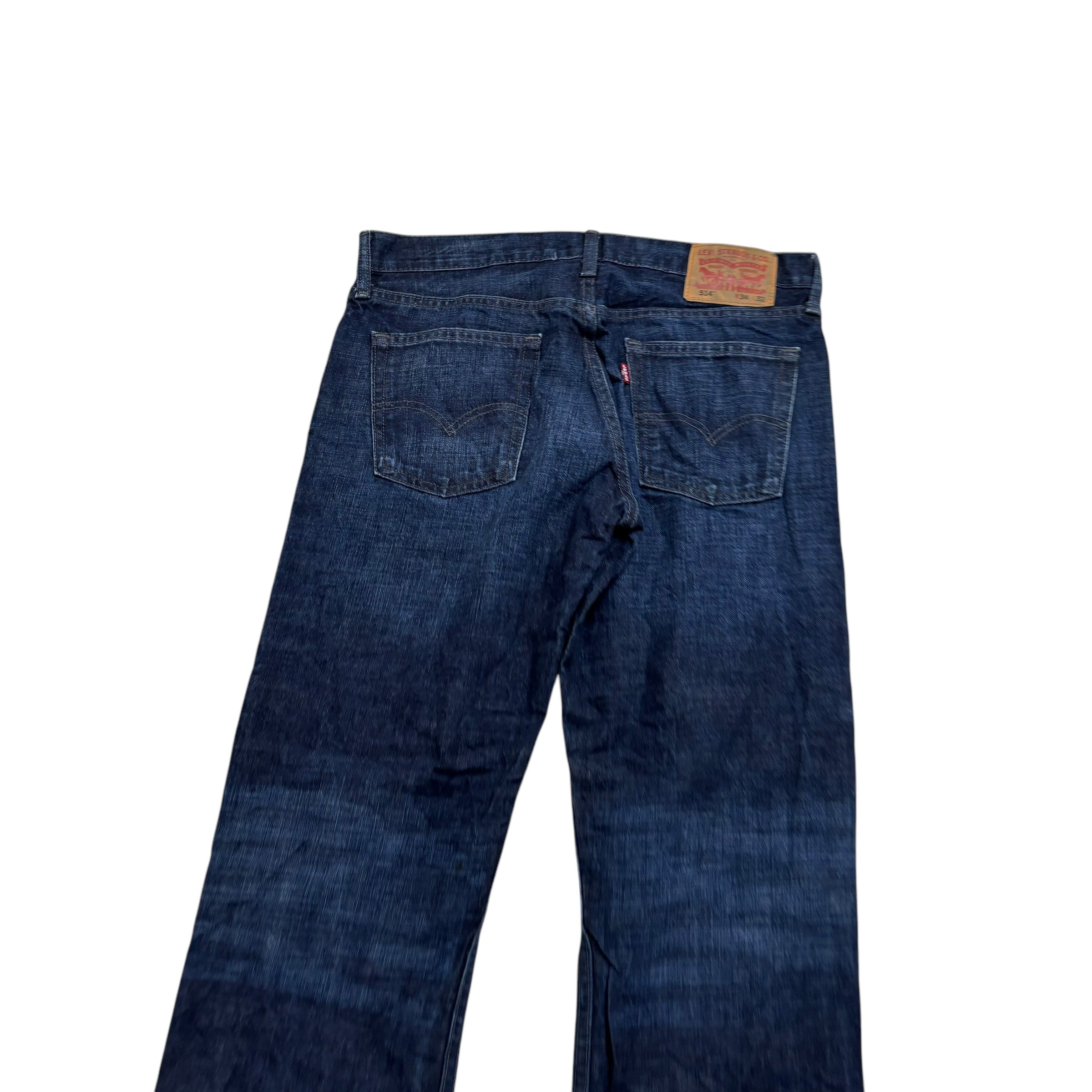 Levis 514 Jeans W34 L32 Mens Dark Blue Regular Straight Fit Denim (E)