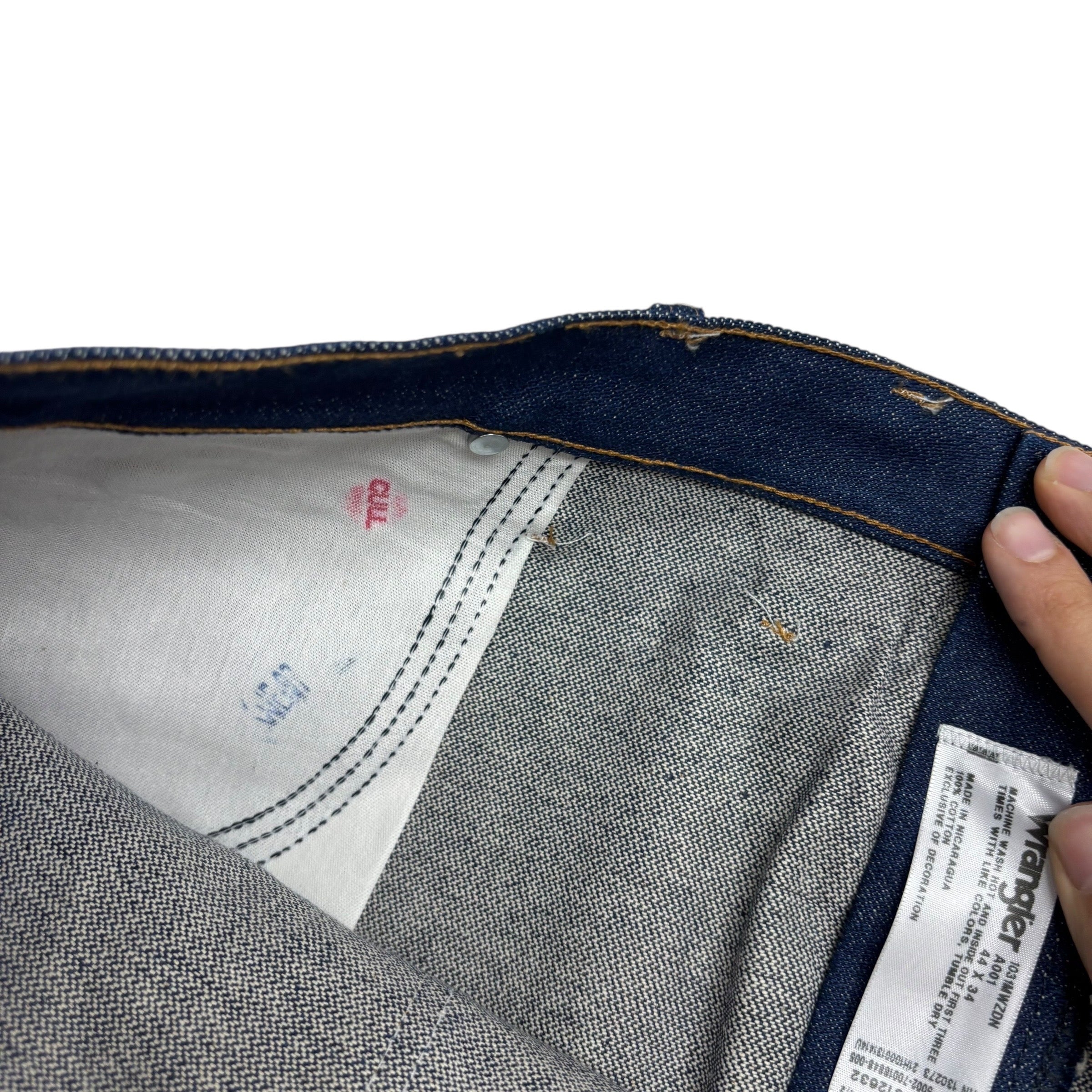 Wrangler Jeans Cowboy Cut W44 L35 Mens Dark Blue 31MWZ Original Fit Denim (E)