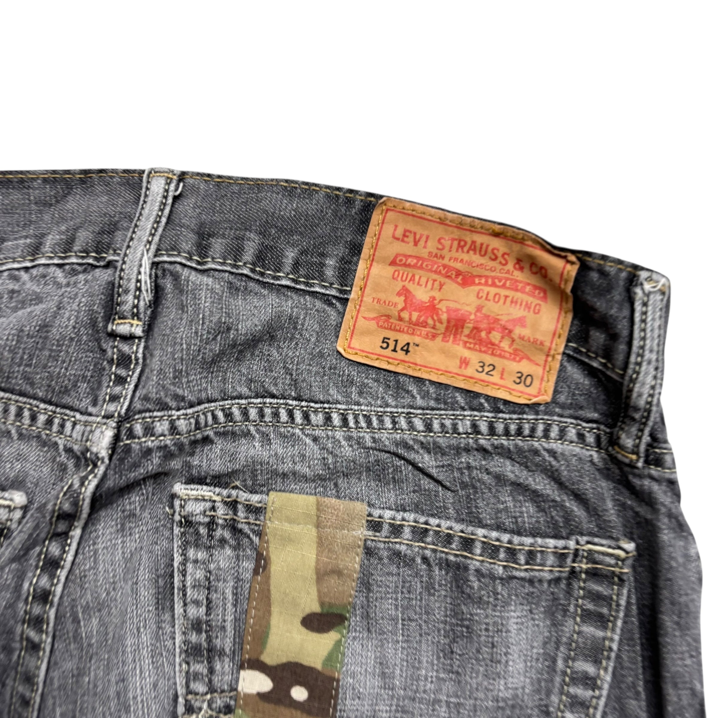 Levis 514 Jeans W32 L30 Mens Grey Regular Straight Fit Vintage Denim