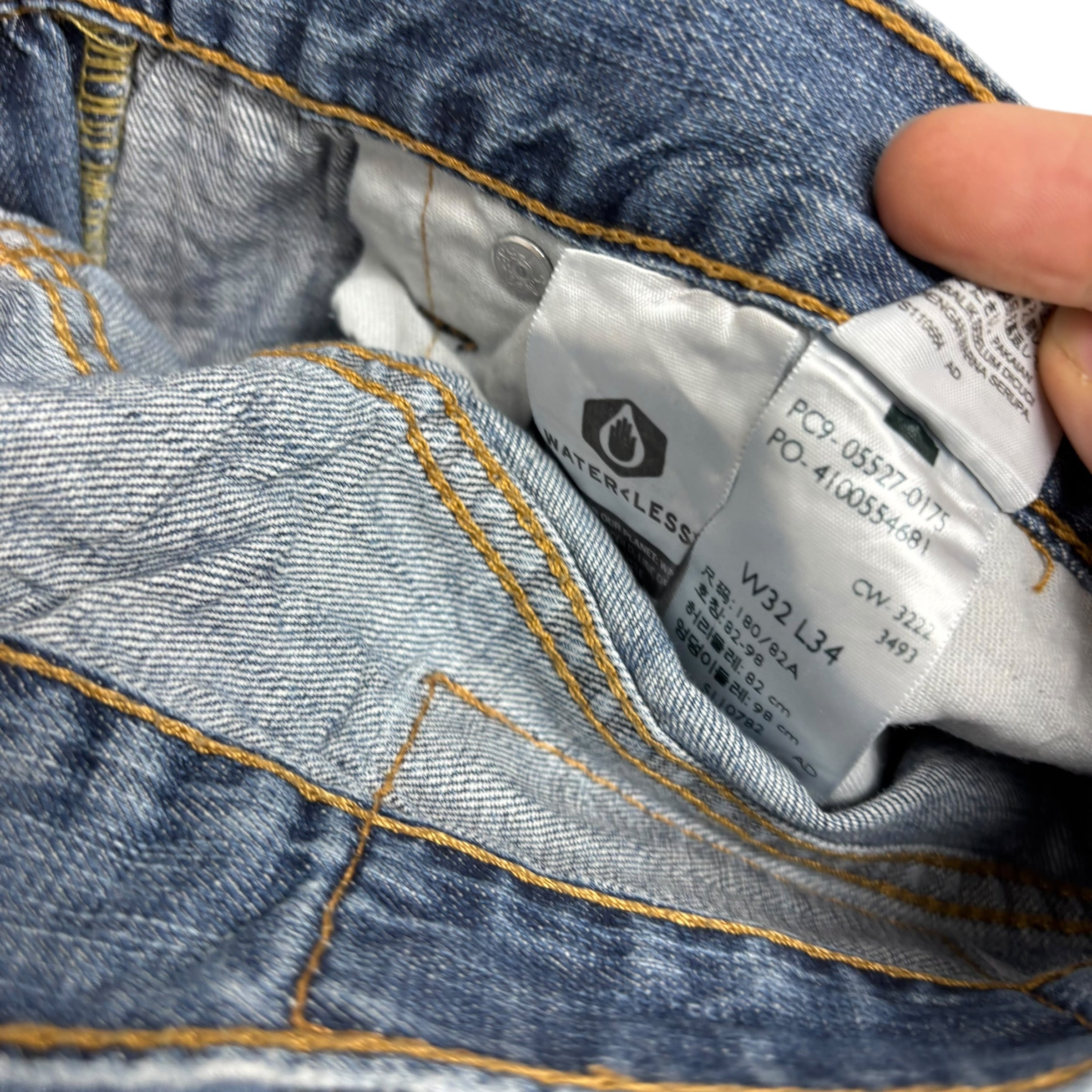 Levis 527 Jeans W32 L34 Mens Mid Blue Slim Bootcut Fit Denim (E)