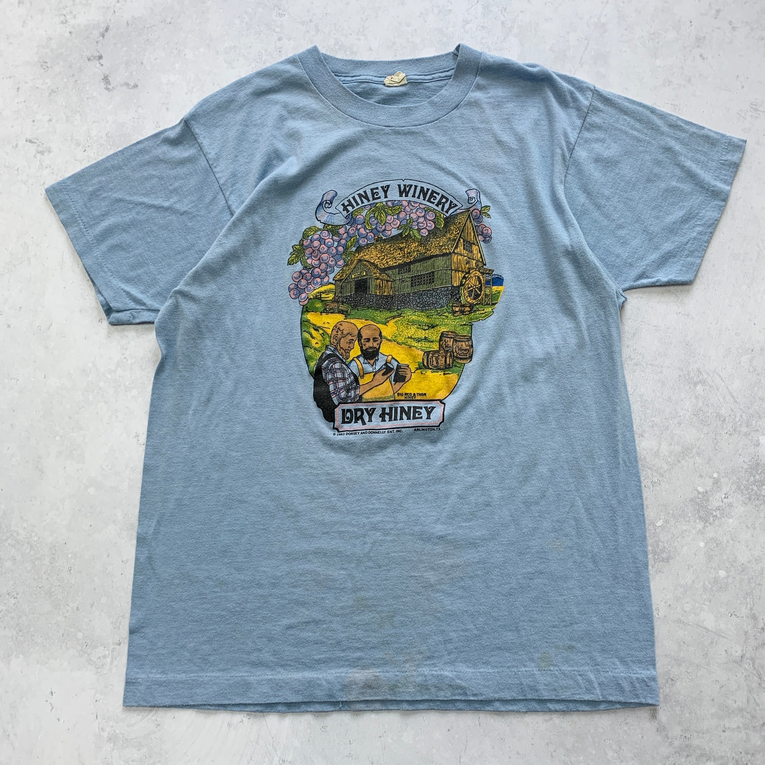 Vintage T Shirt Mens Small Blue Single Stitch Graphic Print 80s USA Nature