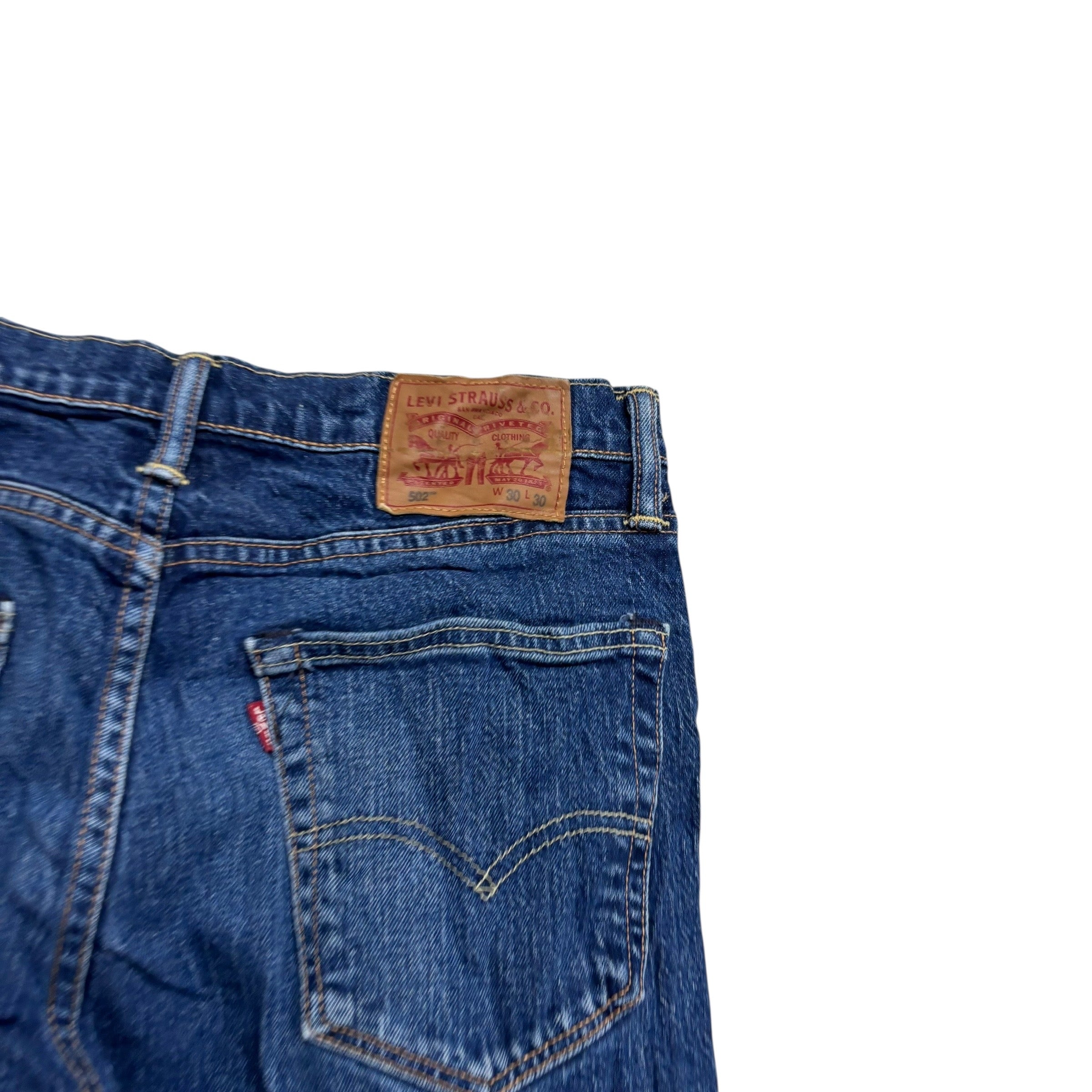 Levis 502 Jeans W30 L29 Mens Mid Blue Regular Tapered Fit Stretch Denim