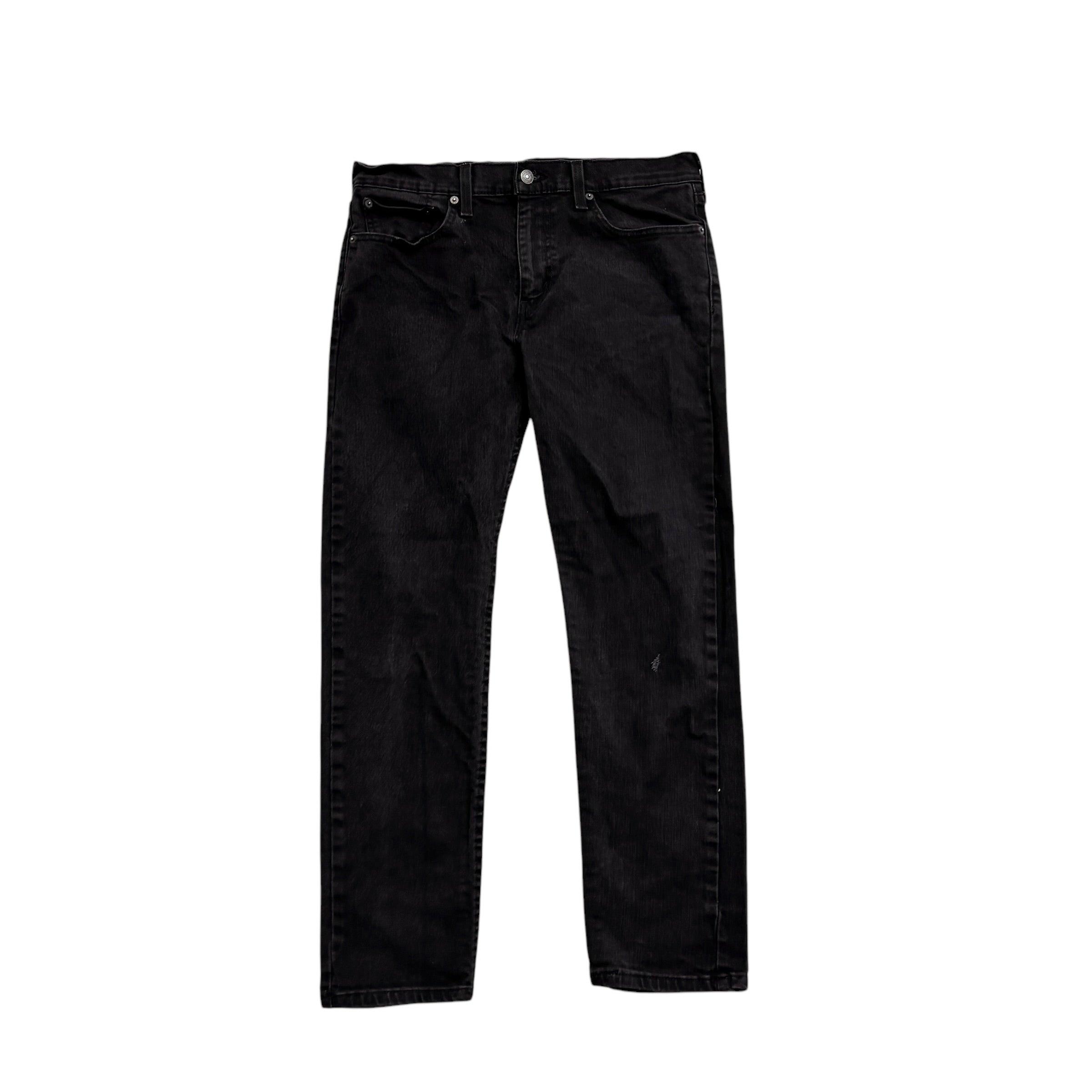 Levis 502 Jeans W32 L29 Mens Black Regular Tapered Fit Stretch Denim (F)