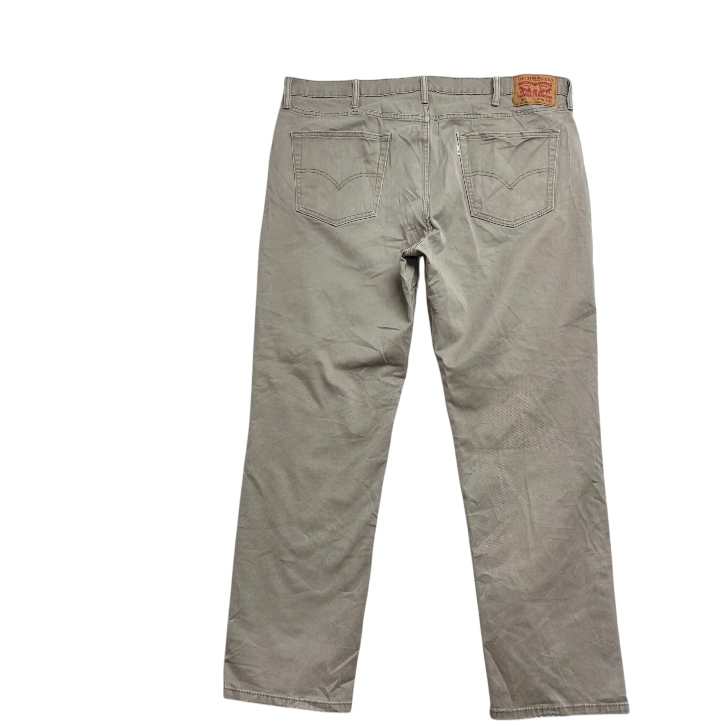 Levis 541 Trousers W40 L31 Mens Stone Beige Athletic Tapered Fit Stretch Pants